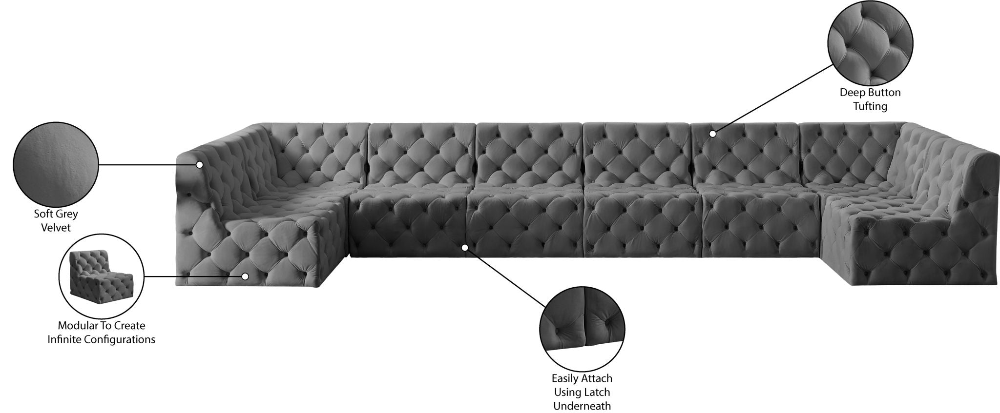 Tuft - 8 Piece Modular Sectional