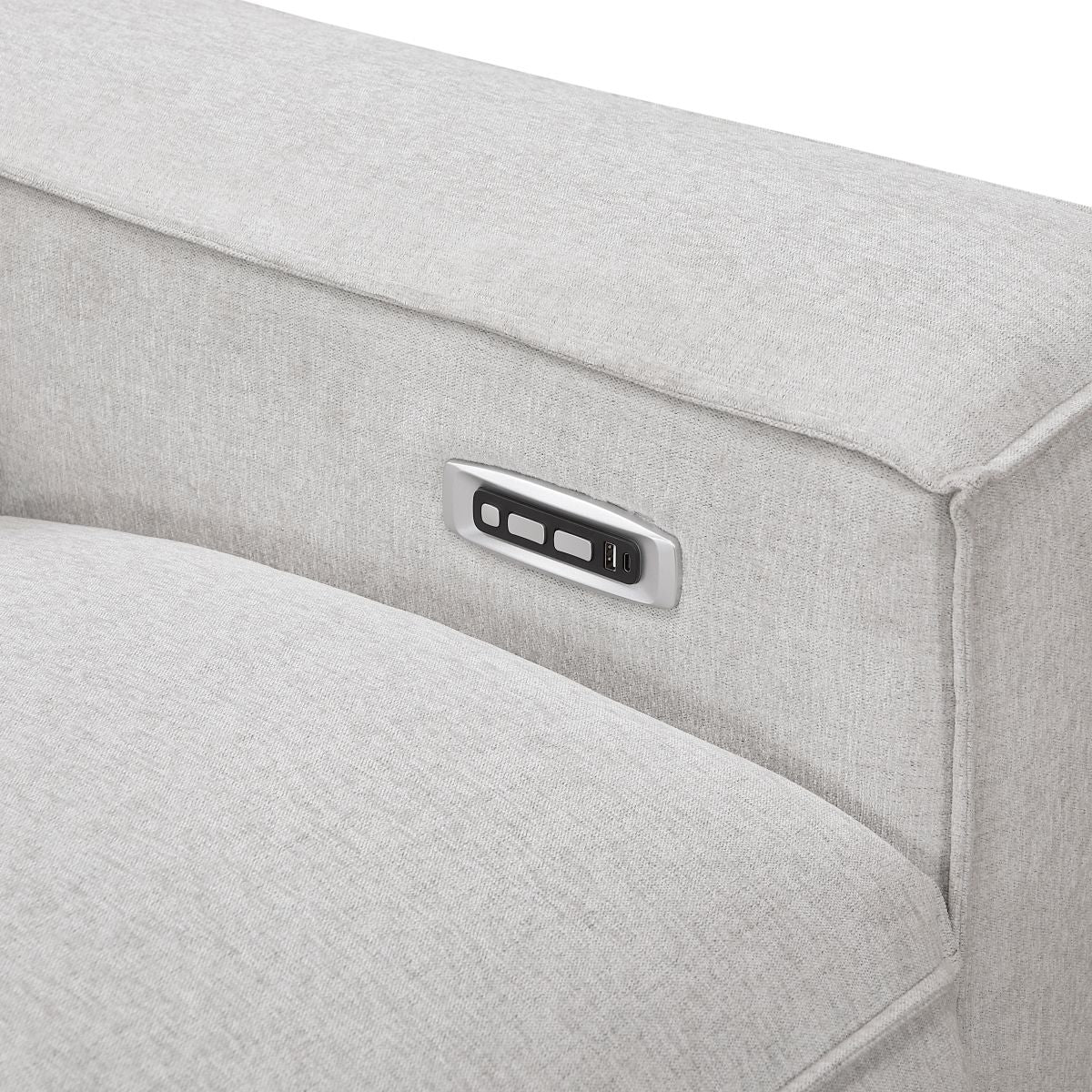 Phoebe - 5-Piece Modular Power Reclining Sectional With Power Headrests - Gray