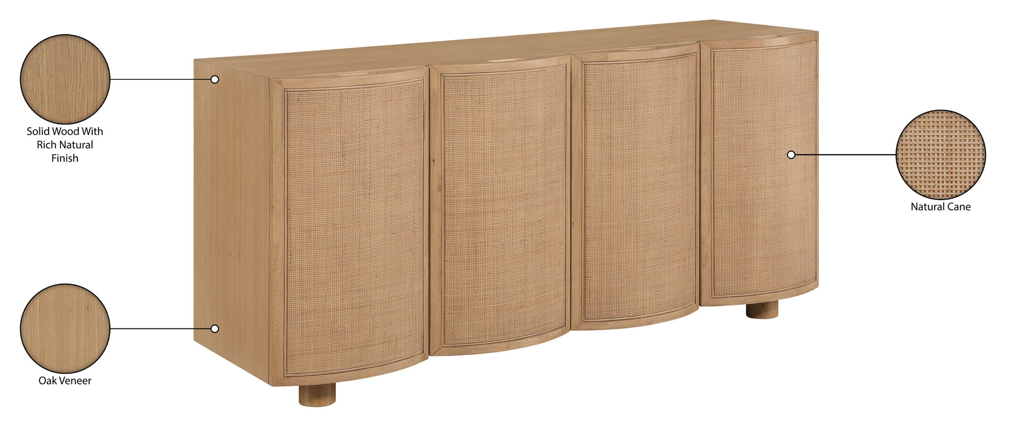 Norin - Solid Wood And Oak Veneer Sideboard/Buffet