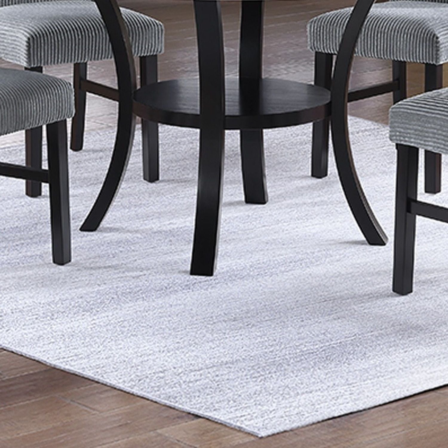 5 Piece Dining Set Chairs, Table With Lower Shelf - Black / Dark Gray / White