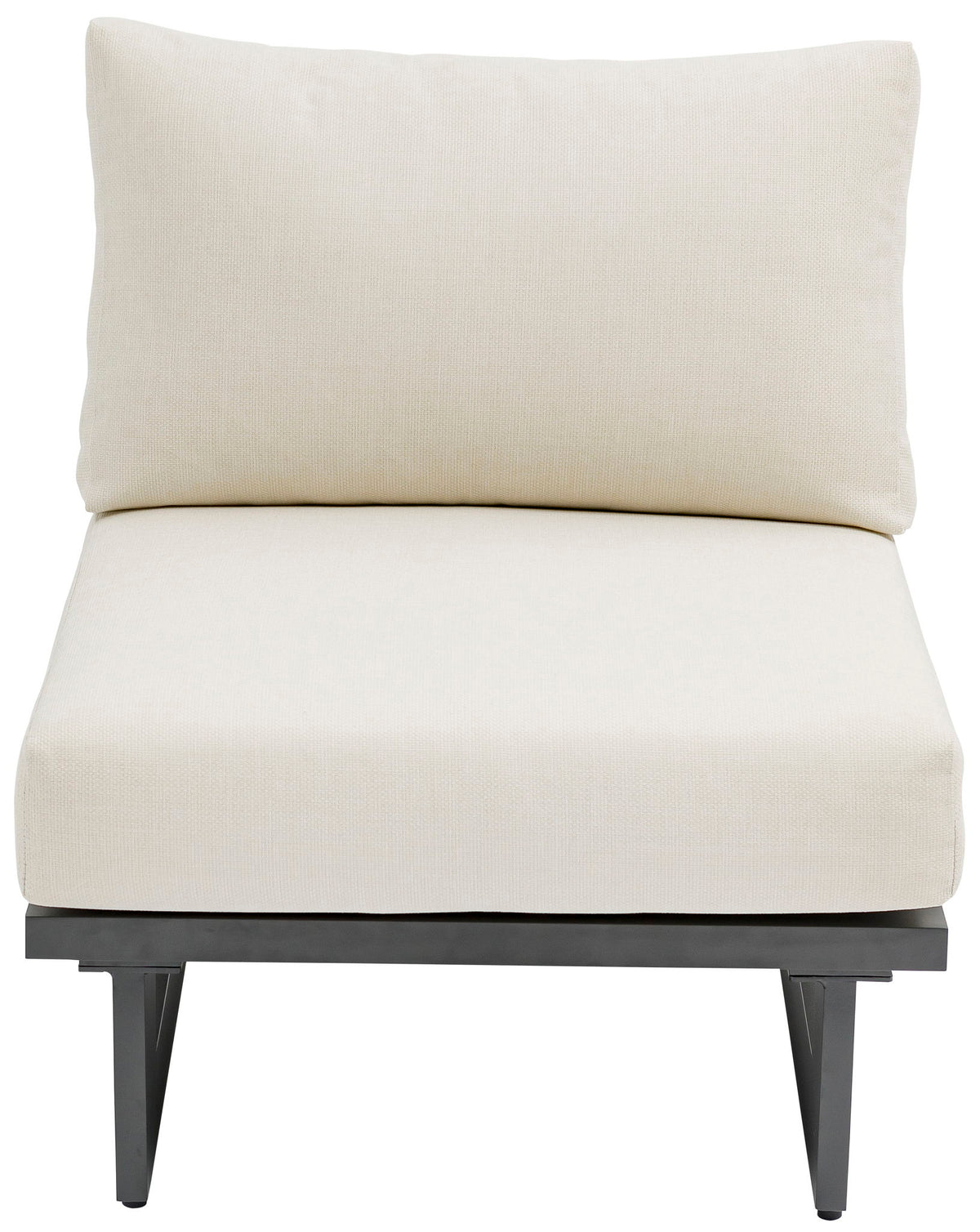 Maldives - Water Resistant Outdoor Patio Armless Chair With Gray Frame - Cream