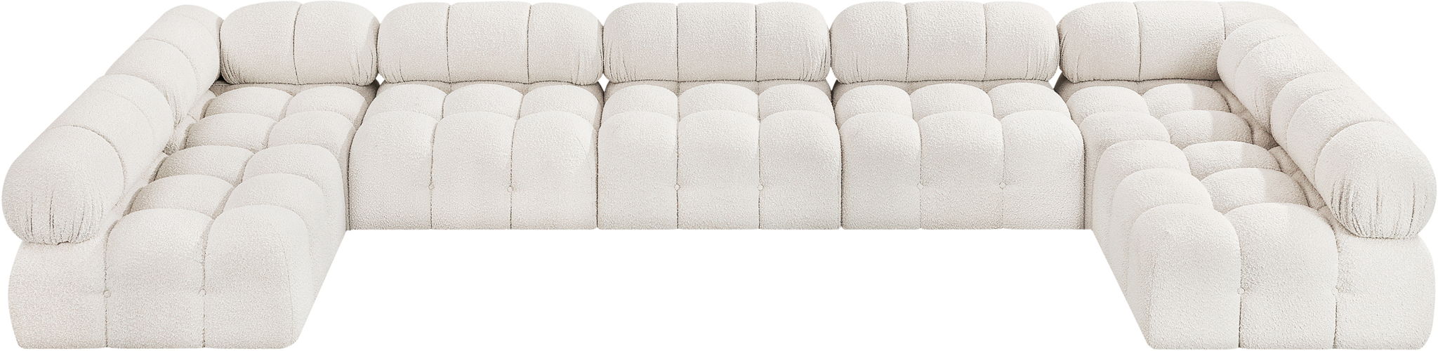 Ames - 7 Piece Boucle Fabric Modular Sectional