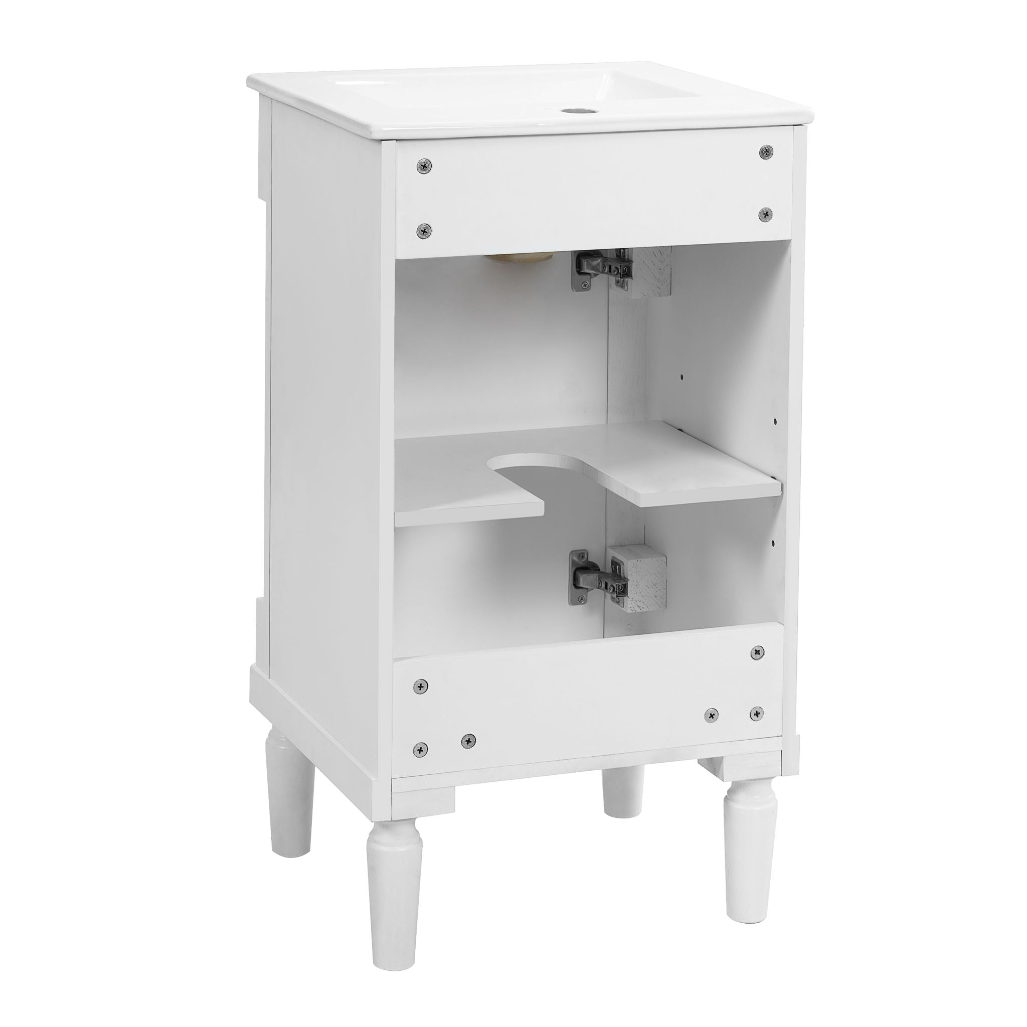French Style Bathroom Cabinet With Sink, Adjustable Shelf