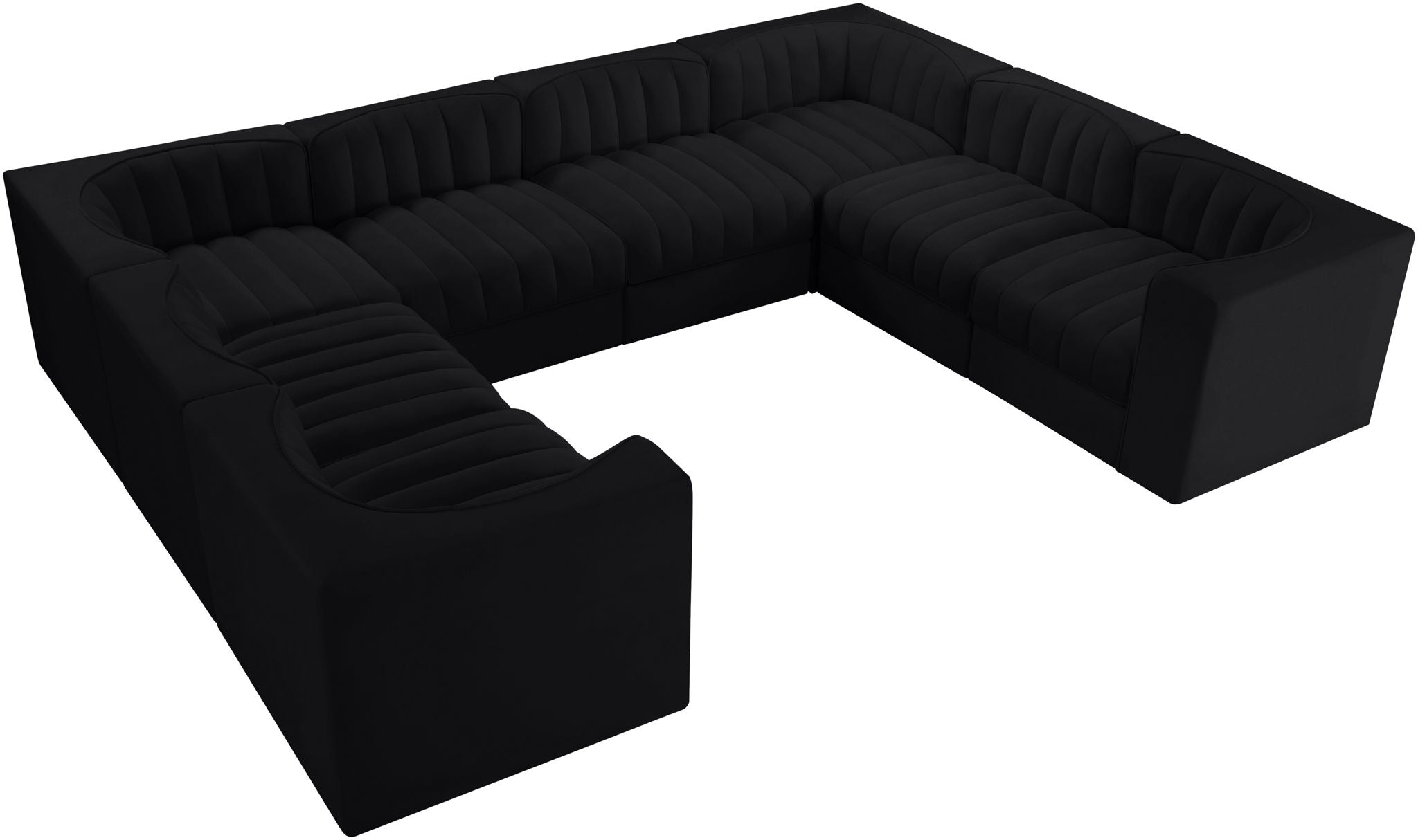 Rummi - Velvet Performance Fabric Upholstered Modular Sectional