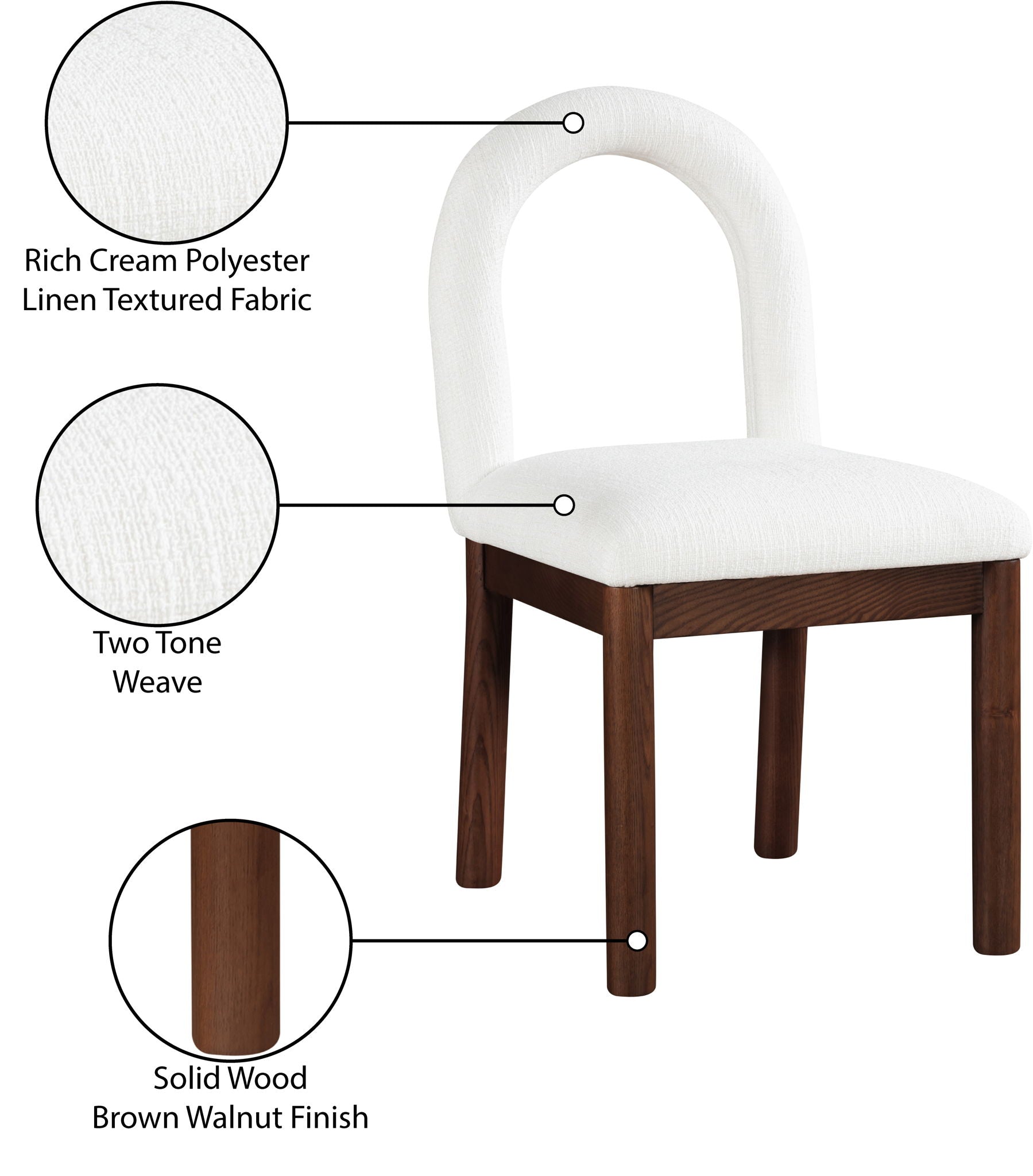 Conrad - Linen Dining Chair With Brown Legs
