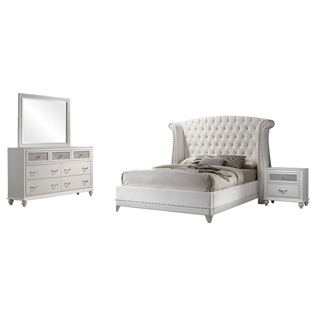 Barzini 4-piece Bedroom Set White