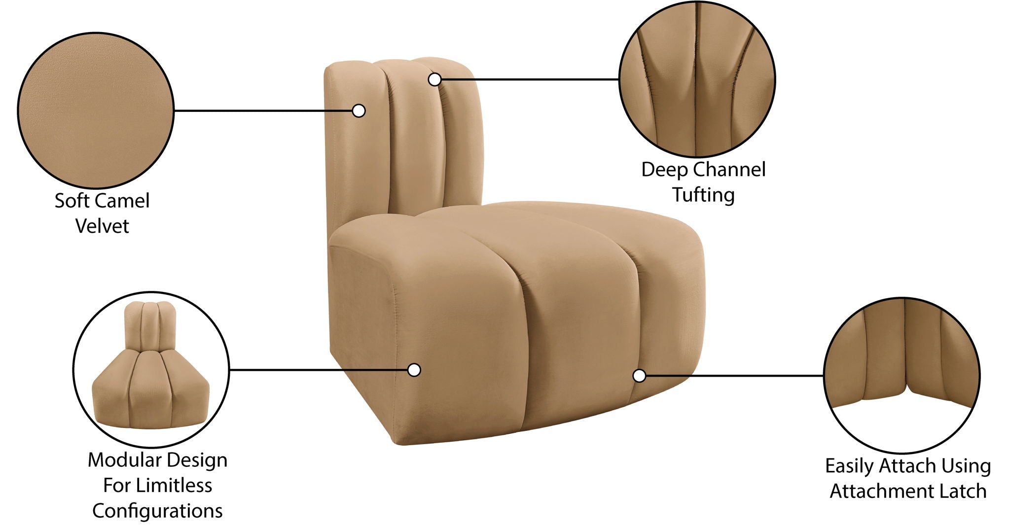 Arc - Velvet Reverse Corner Chair