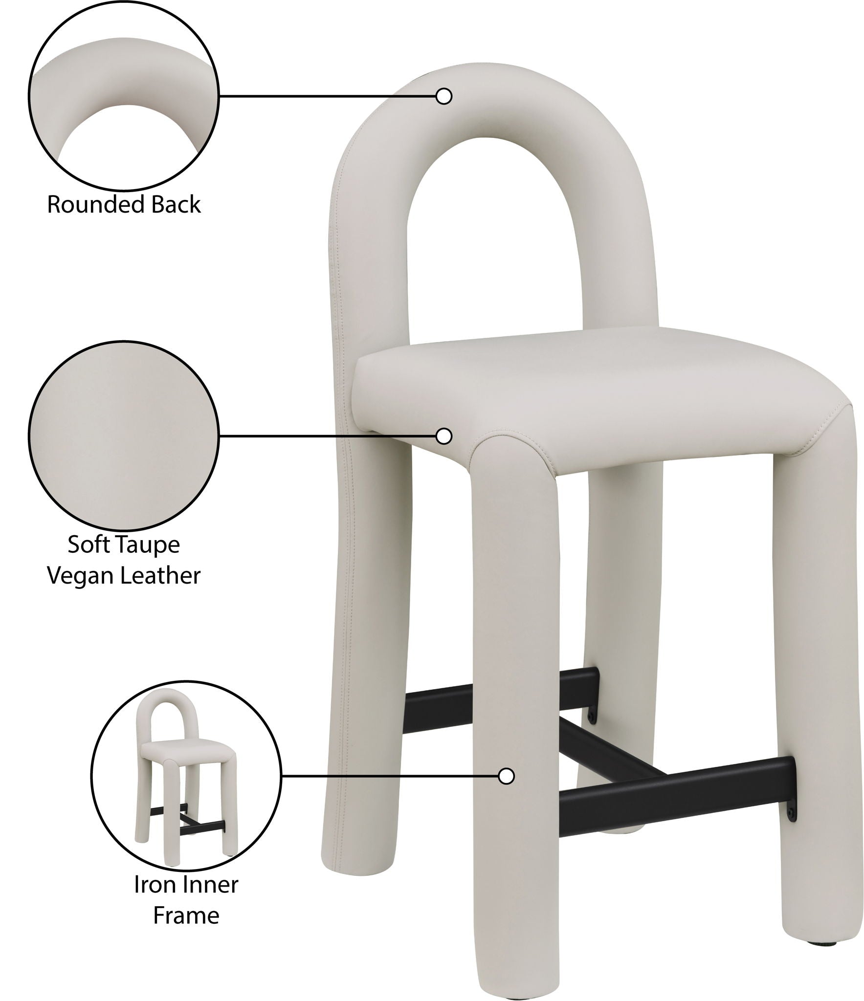 Amari - Faux Leather Stool
