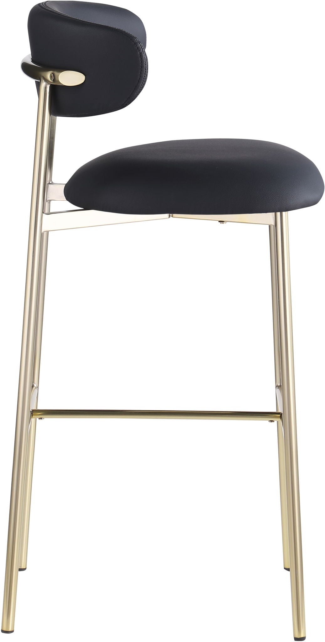 Lupita - Vegan Leather Upholstered Bar Stool With Brushed Gold Frame (Set of 2)