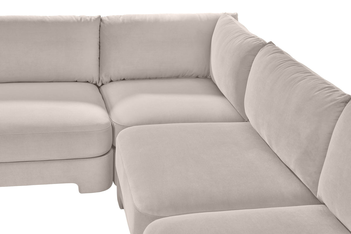 Hammond - Velvet Performance Fabric Upholstered 5 Piece Armless Sectional