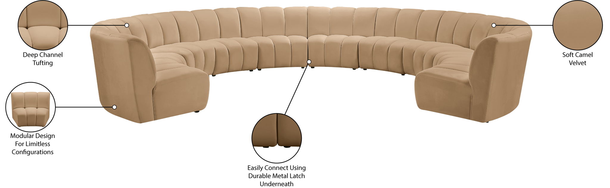 Infinity - 10 Piece Modular Sectional - Camel
