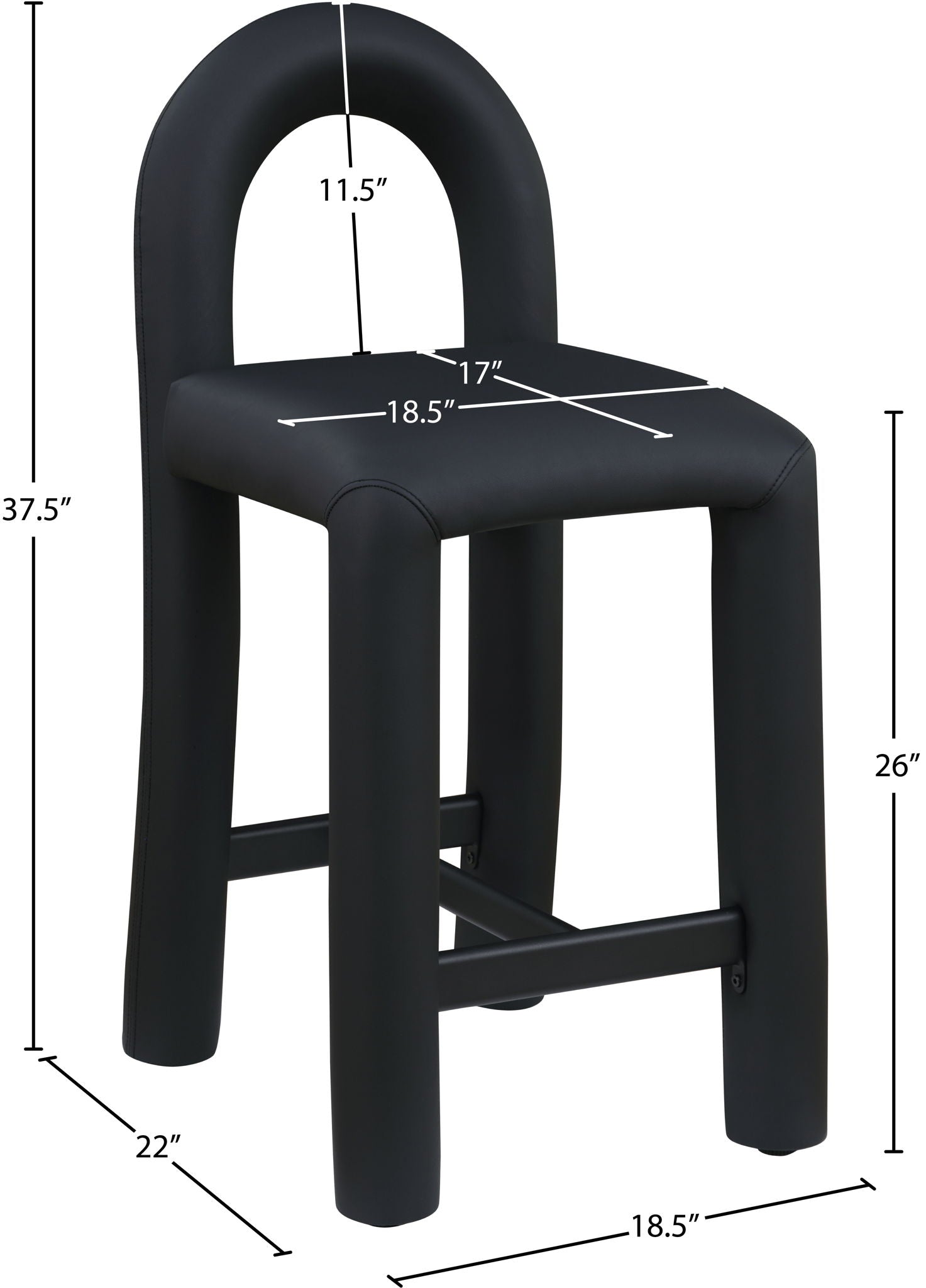 Amari - Faux Leather Stool