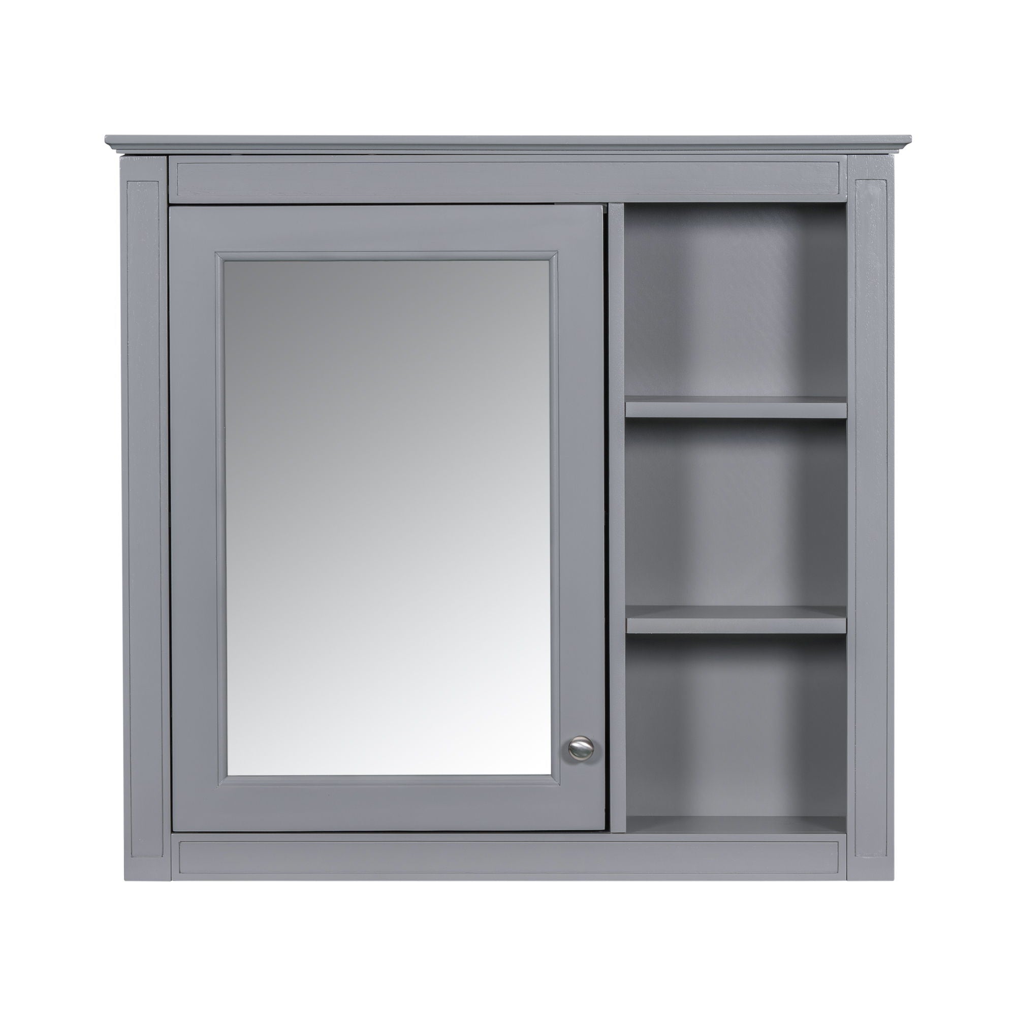 Bathroom Vanity With Medicine Cabinet, Royal Mirror Cabinet, Modern Bathroom Storage Cabinet With 2 Soft Closing Doors And 4 Drawers