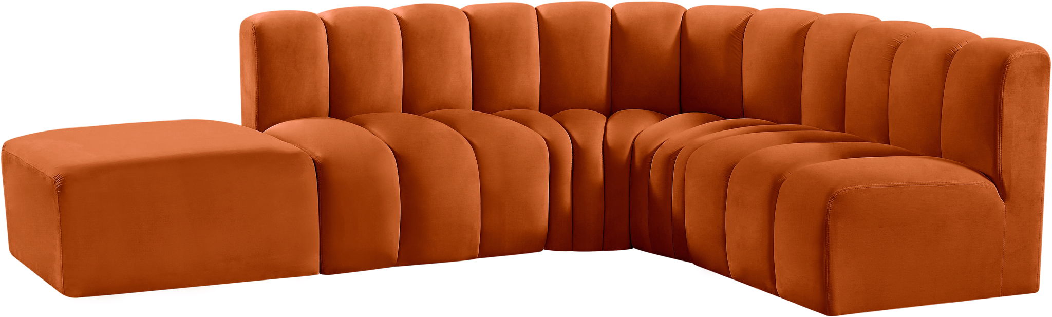 Arc - Velvet 5 Piece Corner Modular Sofa