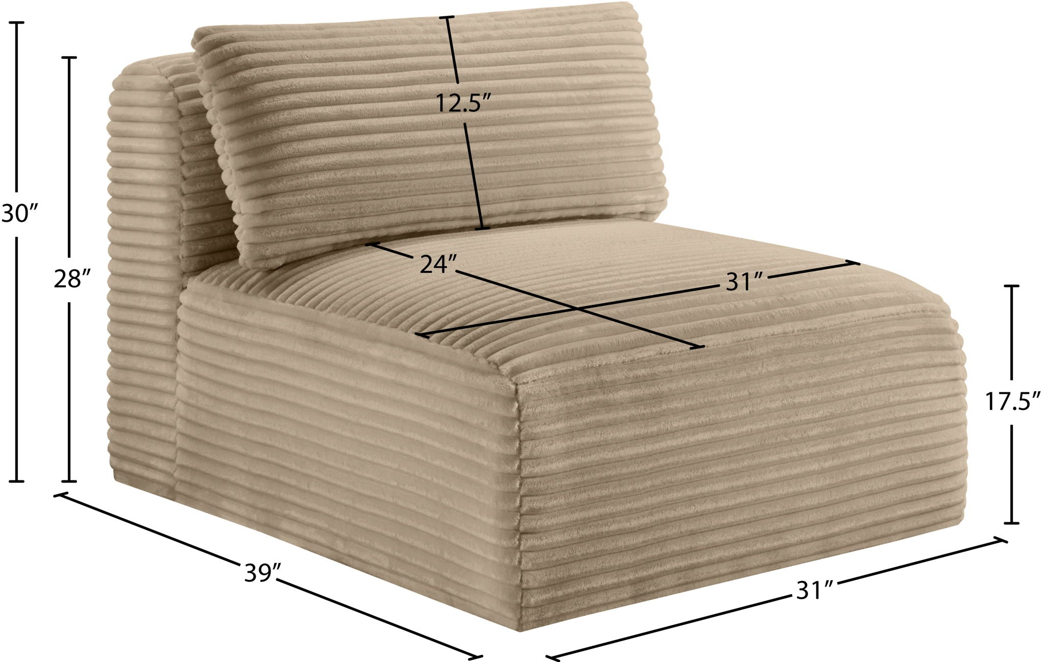 Shaggy - Fabric Armless Chair