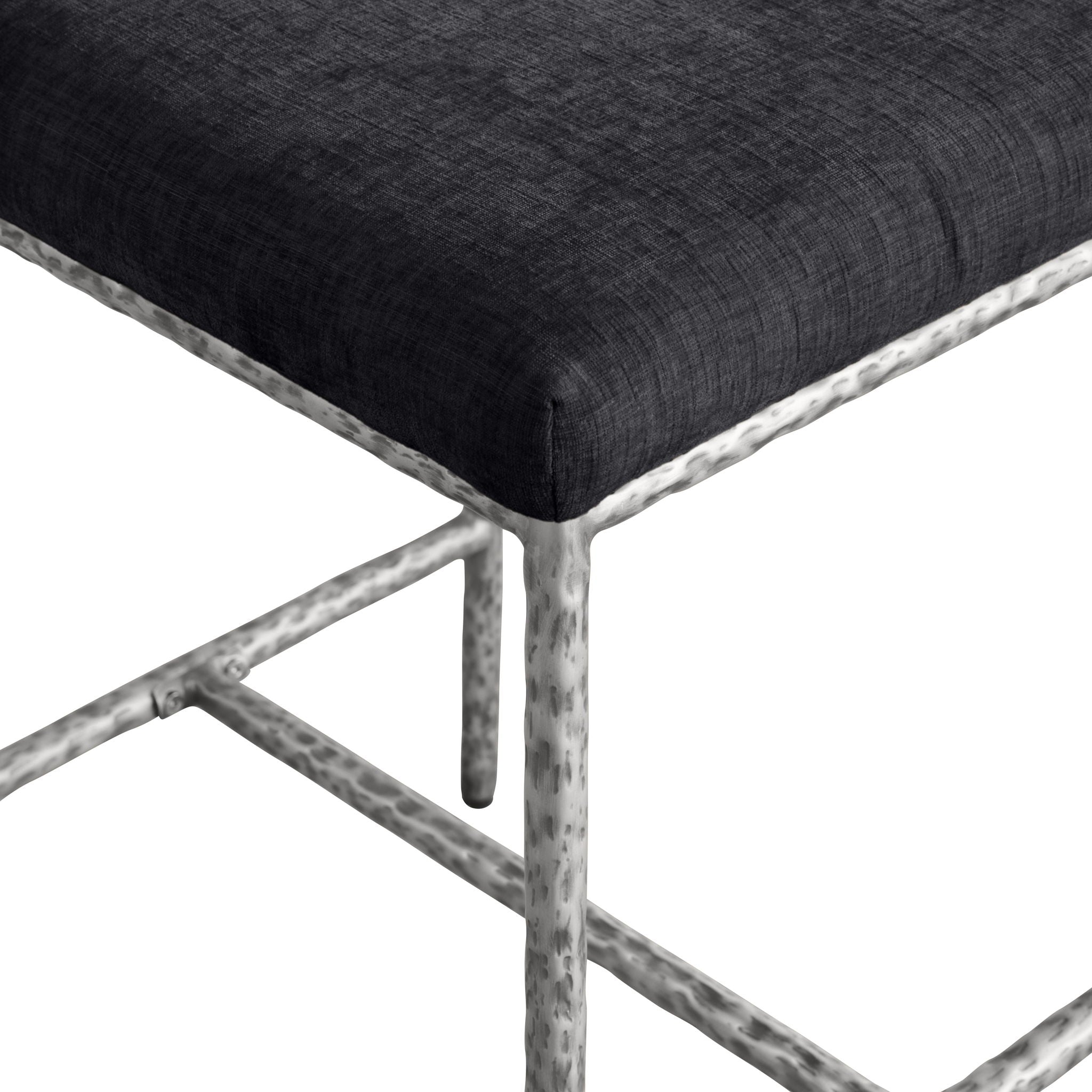Reeves - Chenille Fabric Upholstered Counter Stool (Set of 2) - Silver Base