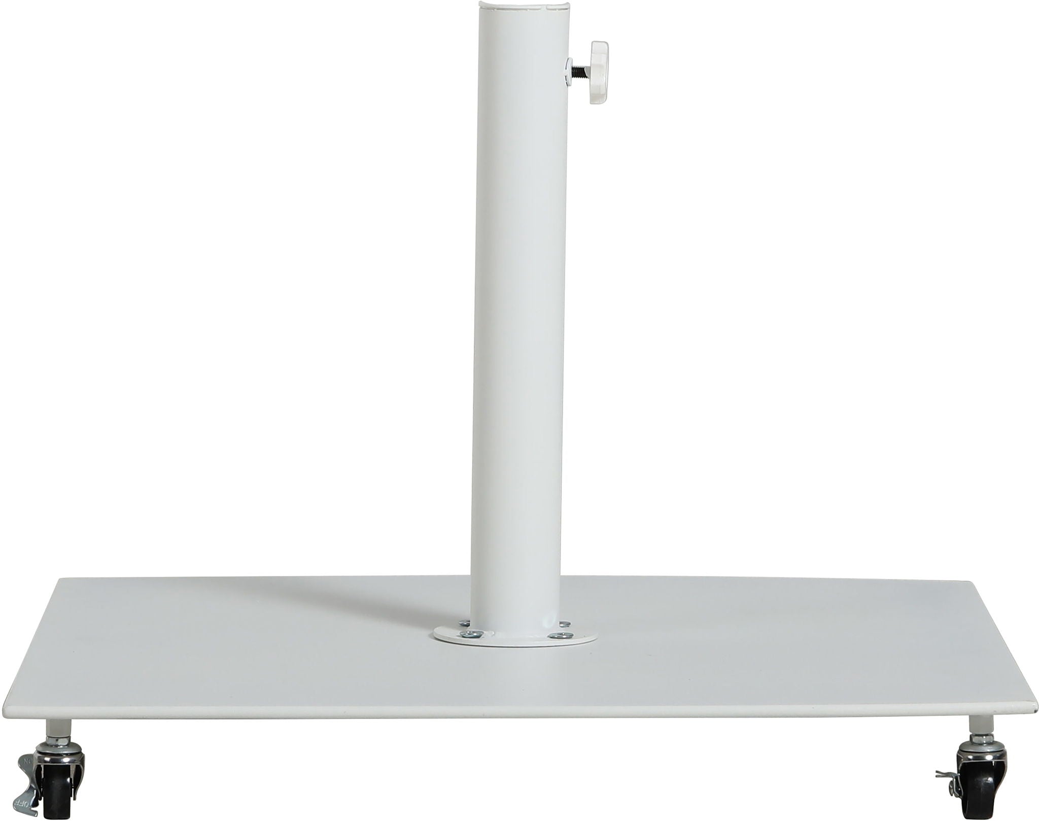 Fiji - Aluminum Patio Umbrella With Square White And Teak Base