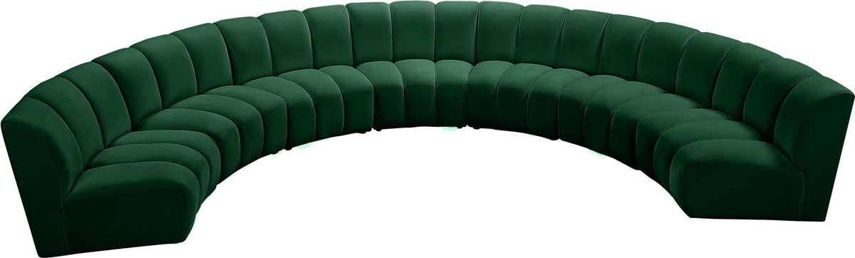 Infinity - 7 Piece Velvet Modular Sectional - Green