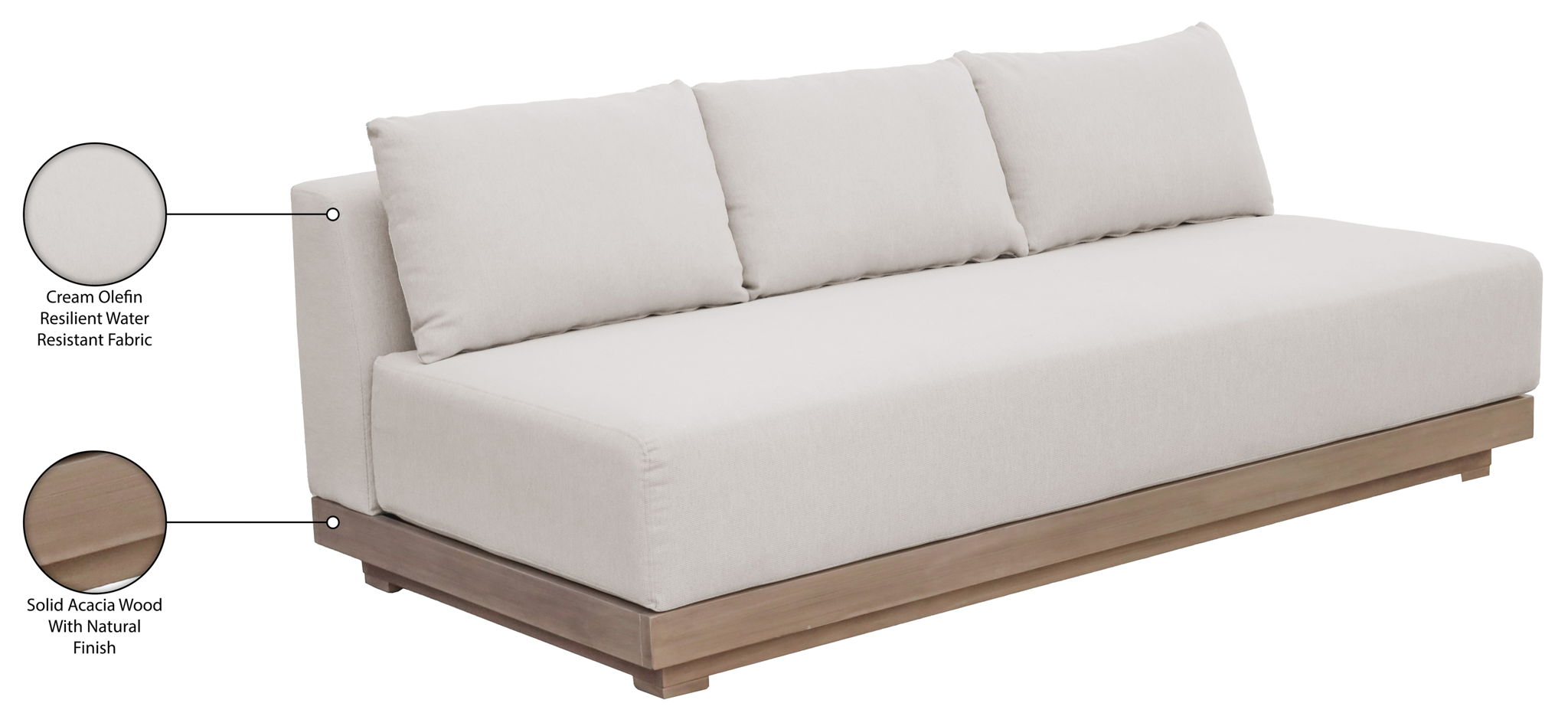 Solace - Olefin Performance Fabric Outdoor Patio Modular Sofa