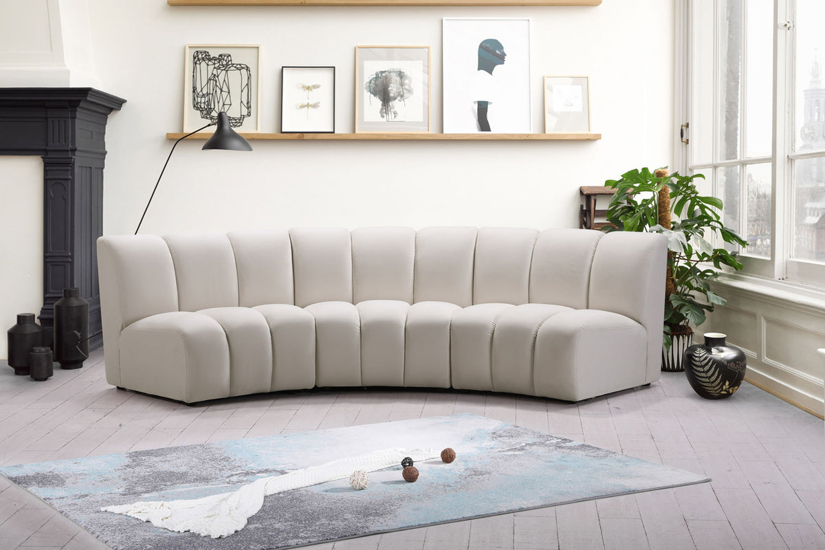 Infinity - 3 Piece Velvet Modular Sectional