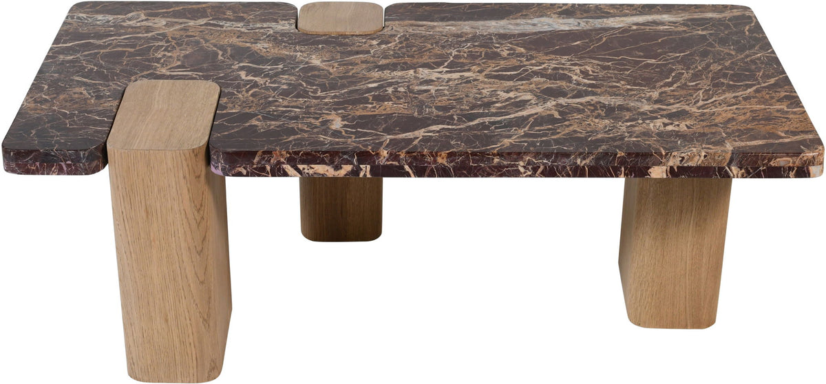 Ravenna - Marble/Stone Coffee Table - Burgundy