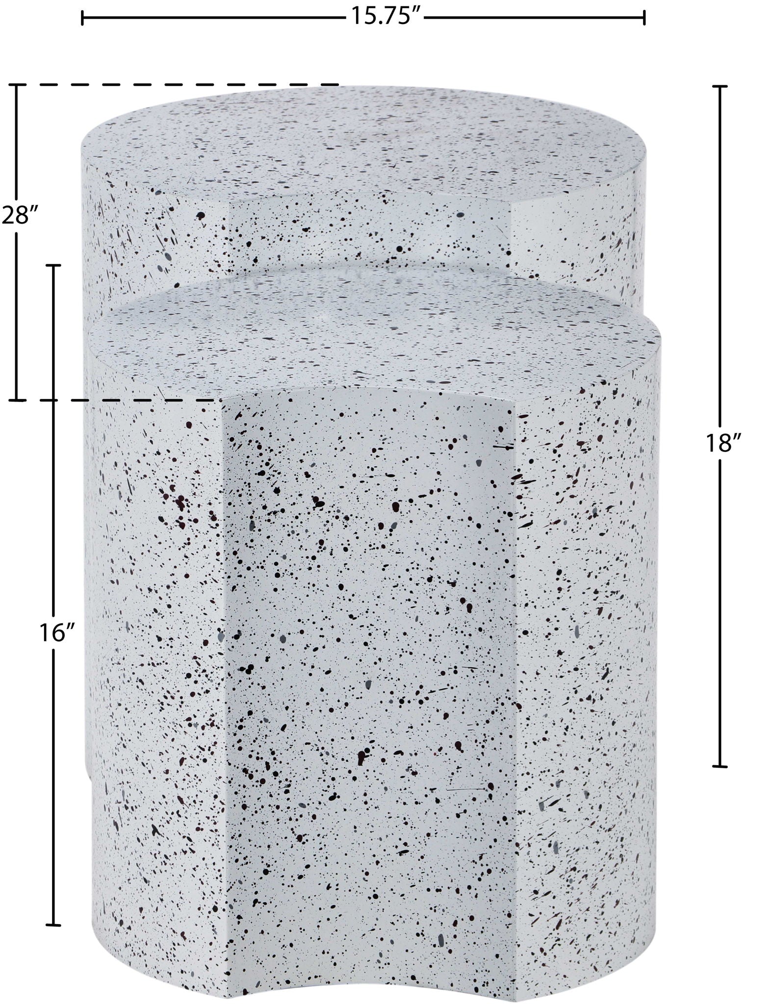 Dimple - Modular End Table - Terazzo Finish