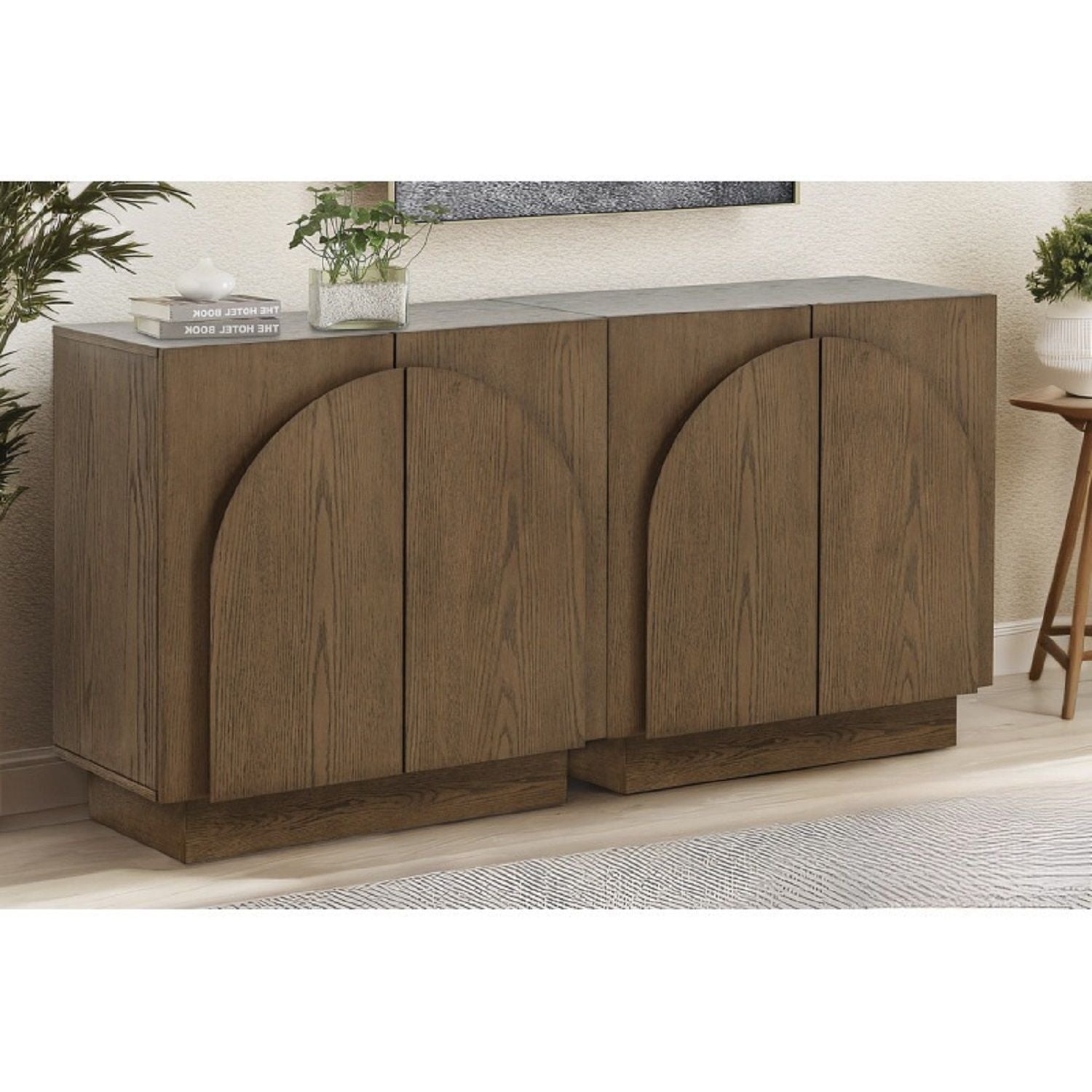 Modern Sideboard Buffet With Arched Cabinet Doors