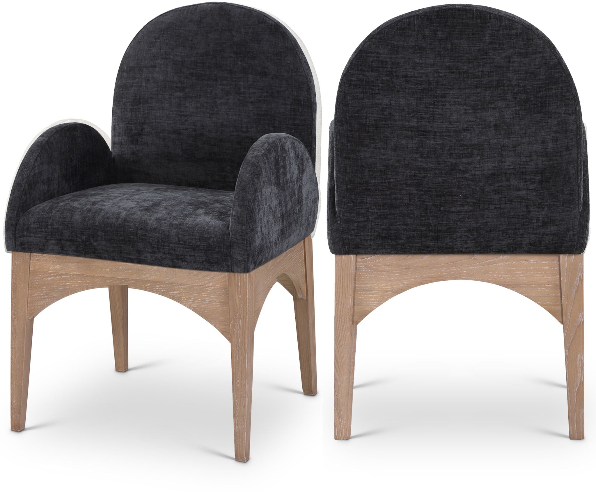 Waldorf - Chenille Dining Arm Chair With Natural Legs