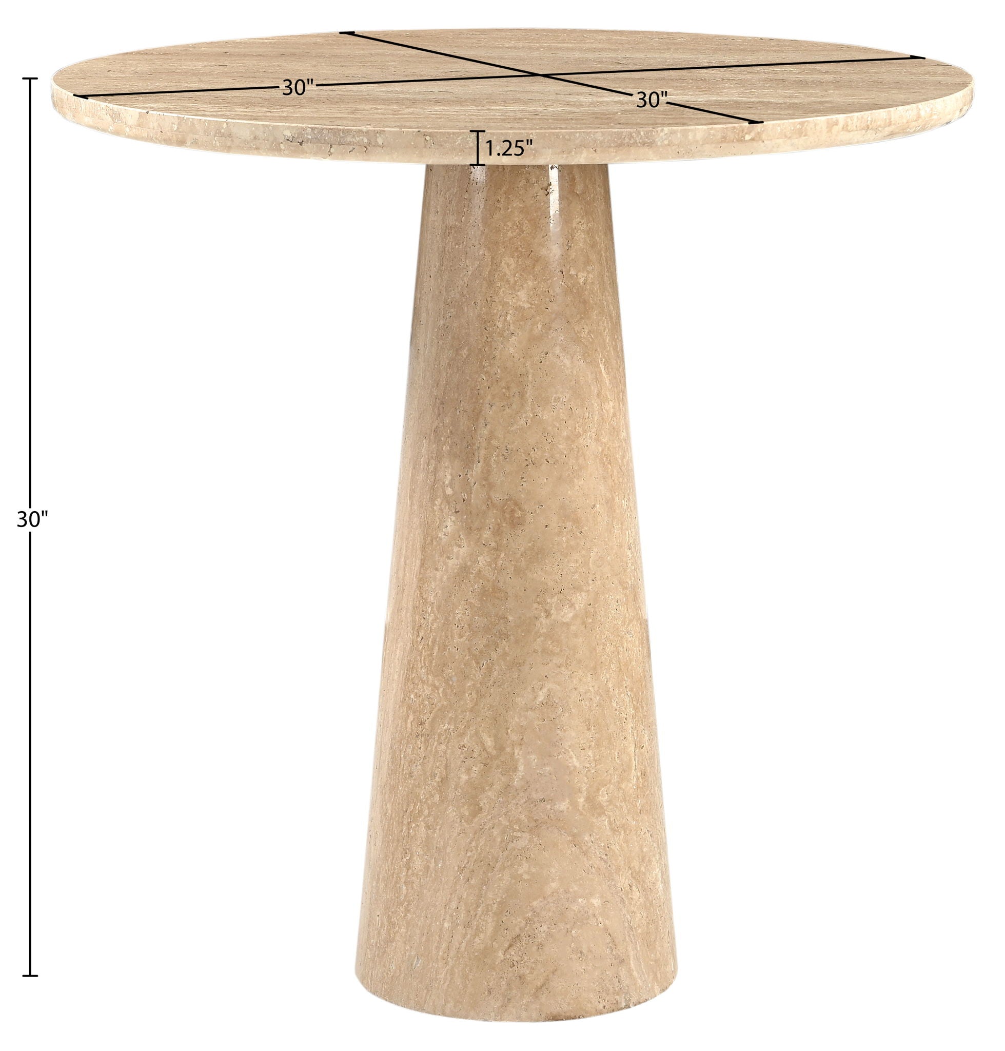 Fontelina - 30" Genuine Bistro Dining Table - Travertine