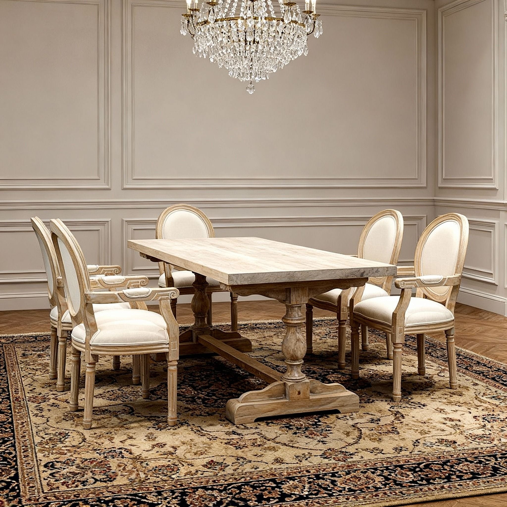 Upholstered Dining Armchair (Set of 2) - Beige