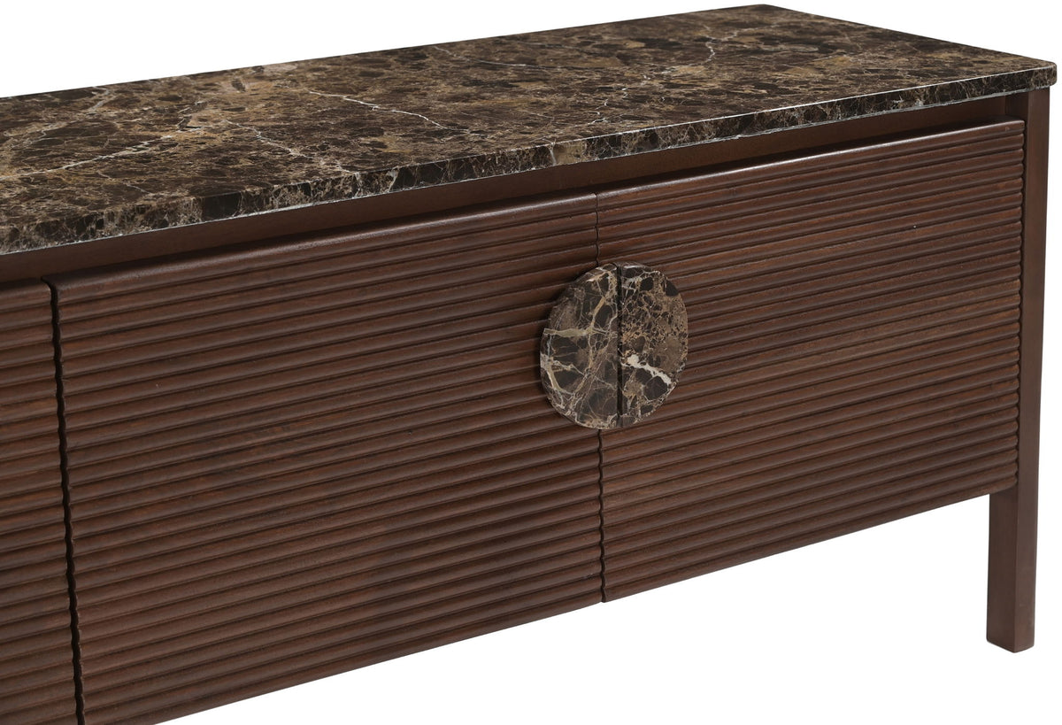 Varenna - 69" Genuine Marble And Acacia Wood Media Console