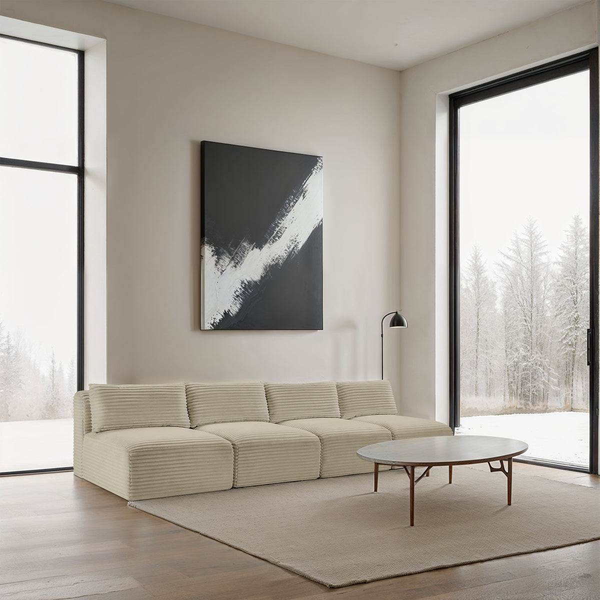 Shaggy - 4 Seat Modular Armless Sofa