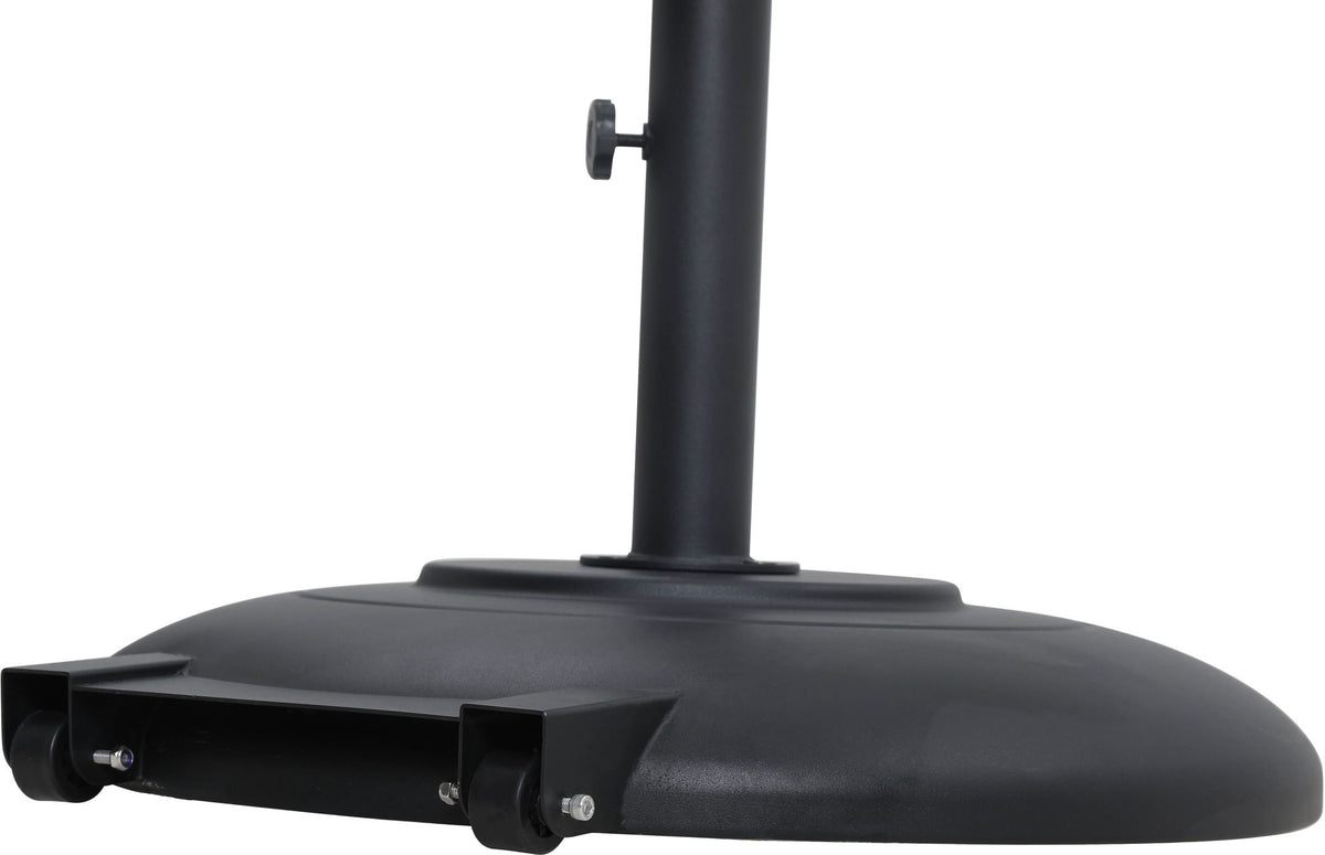 Fiji - Aluminum Patio Umbrella With Round Black And Teak Base