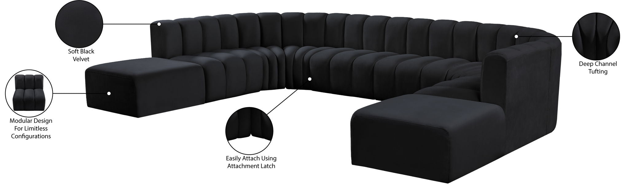 Arc - Velvet Modular Sectional