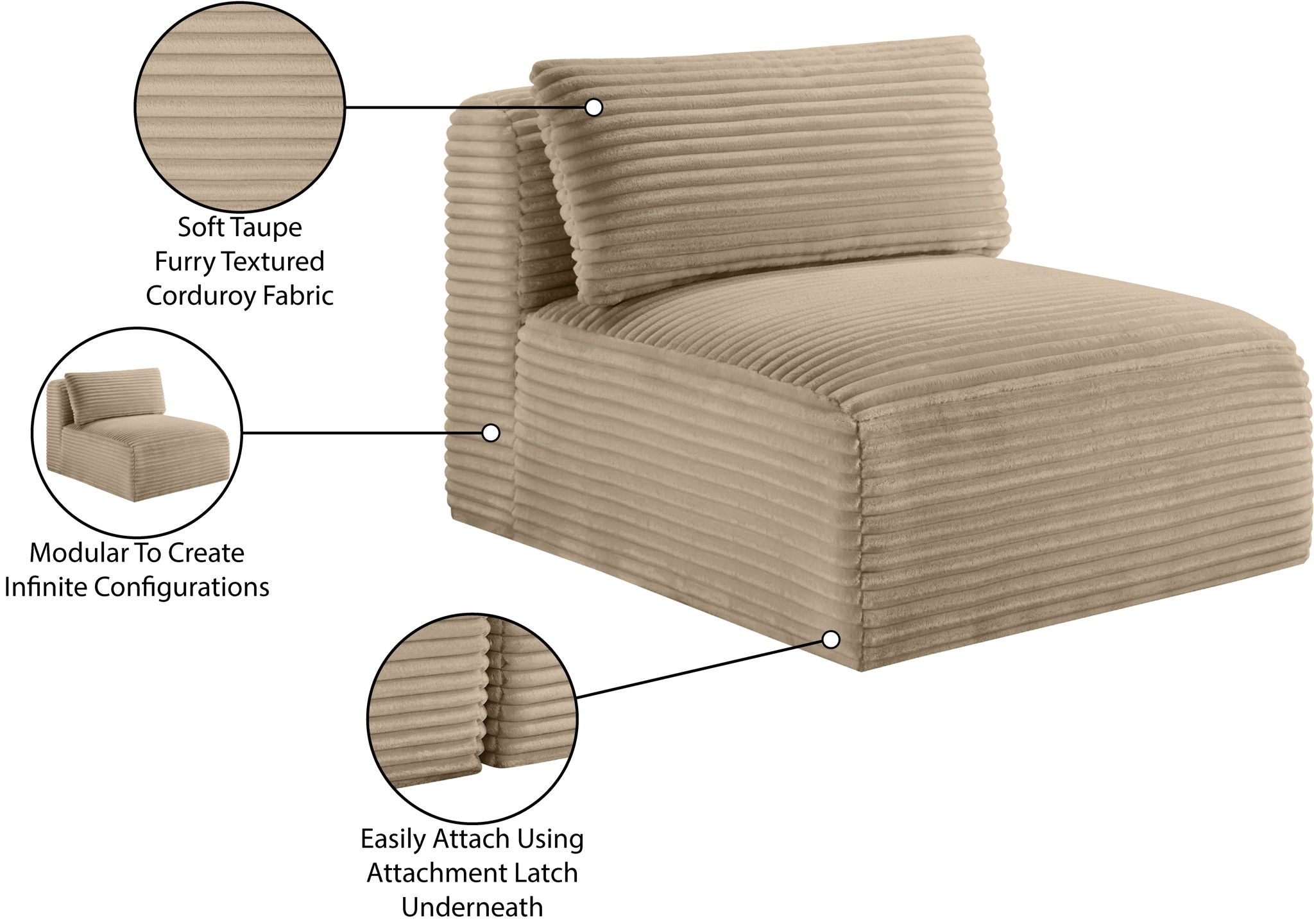 Shaggy - Fabric Armless Chair