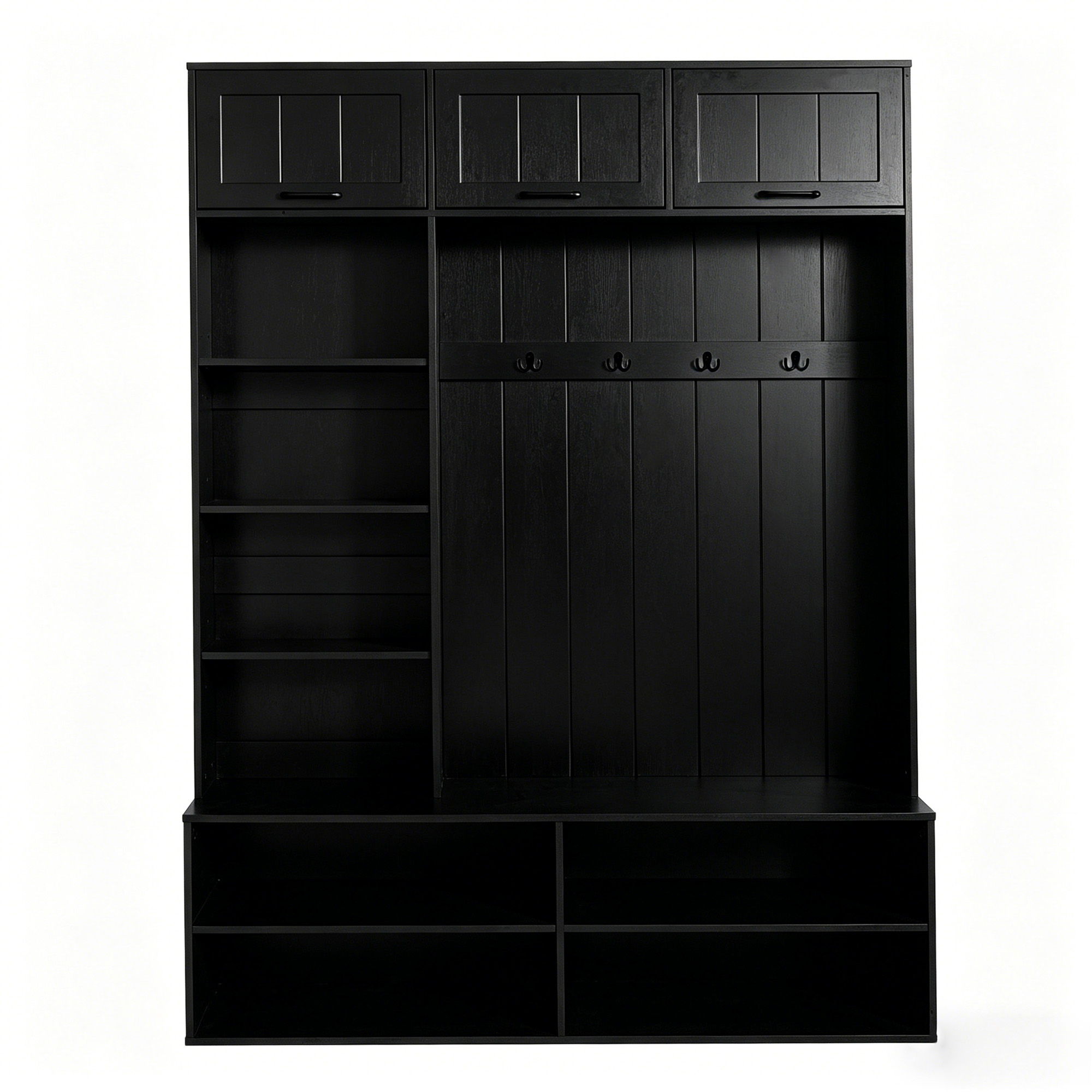 Farmhouse Hall Tree & Bench And Shoe Storage