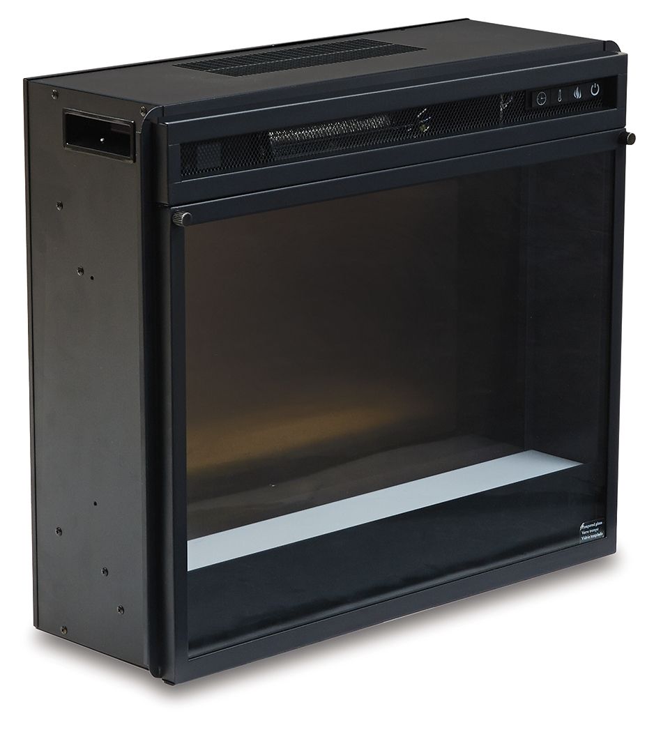 Entertainment Accessories - Fireplace Insert Glass/Stone - Black