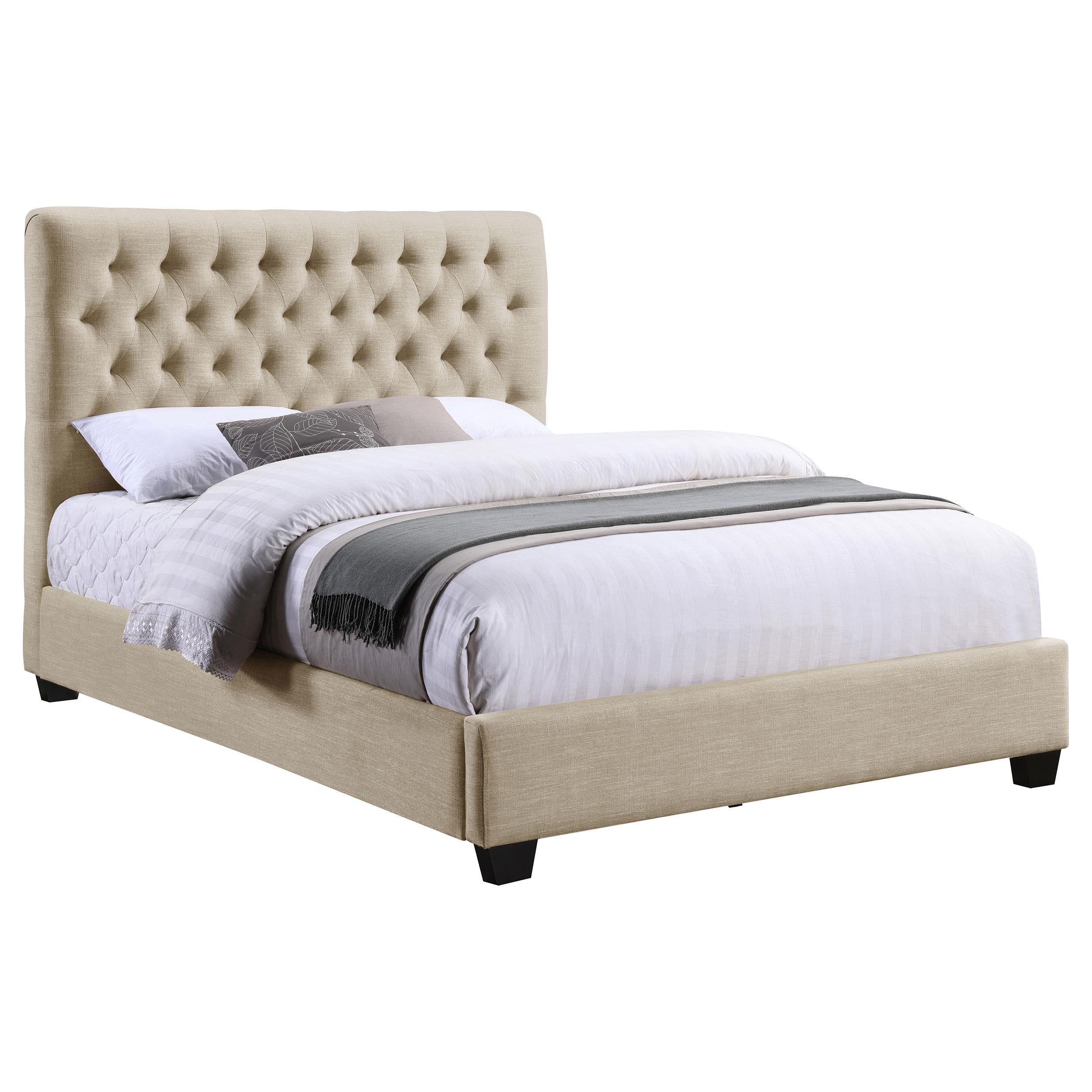 Diamond Modern Furniture COA Chloe Queen Upholstered Platform Bed 300007Q IMAGE 2