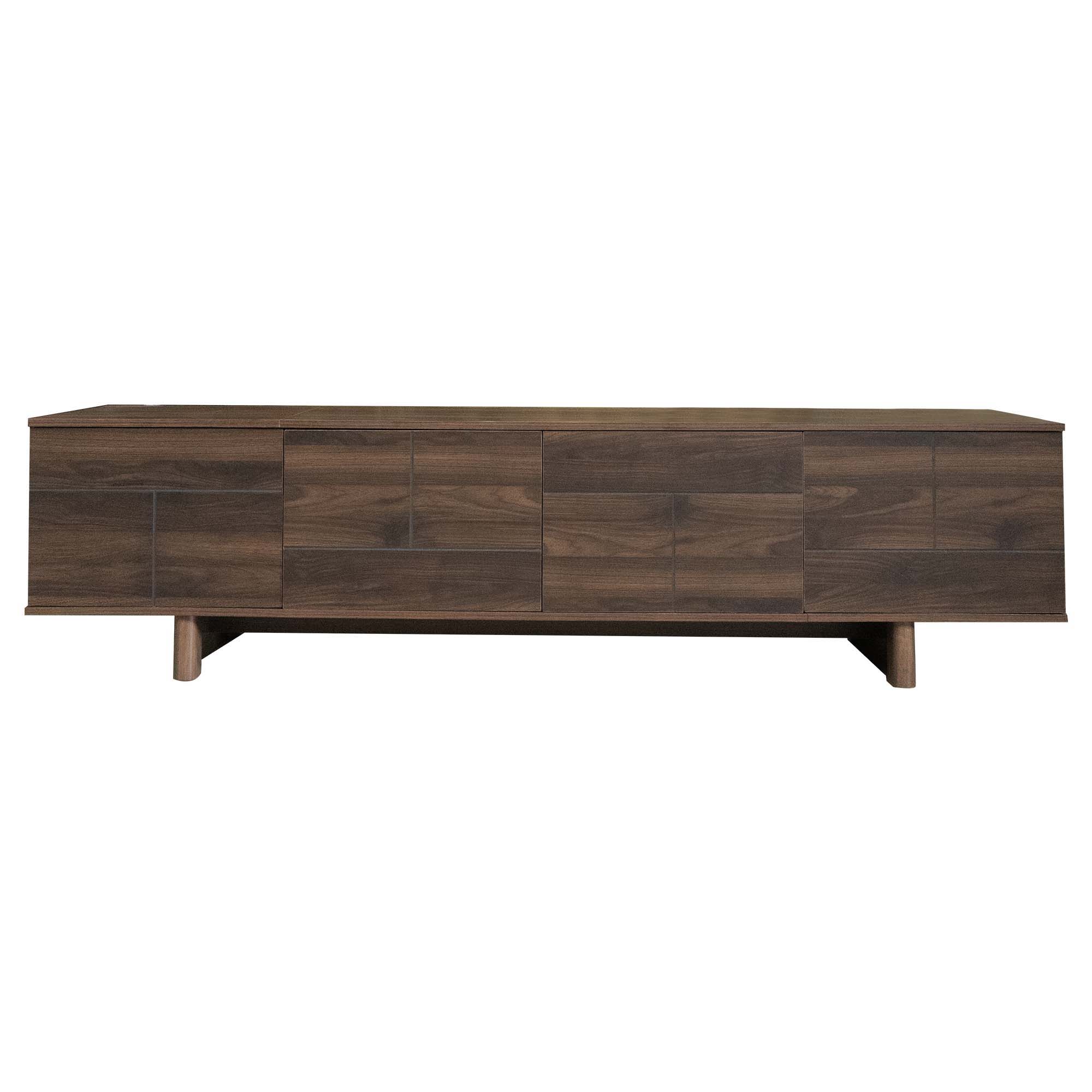 TV Stand For TVs Up To 85", Entertainment Center, Cable Management, Push Openers, Soft Closing Hinges & Adjustable Shelves - Dark Brown