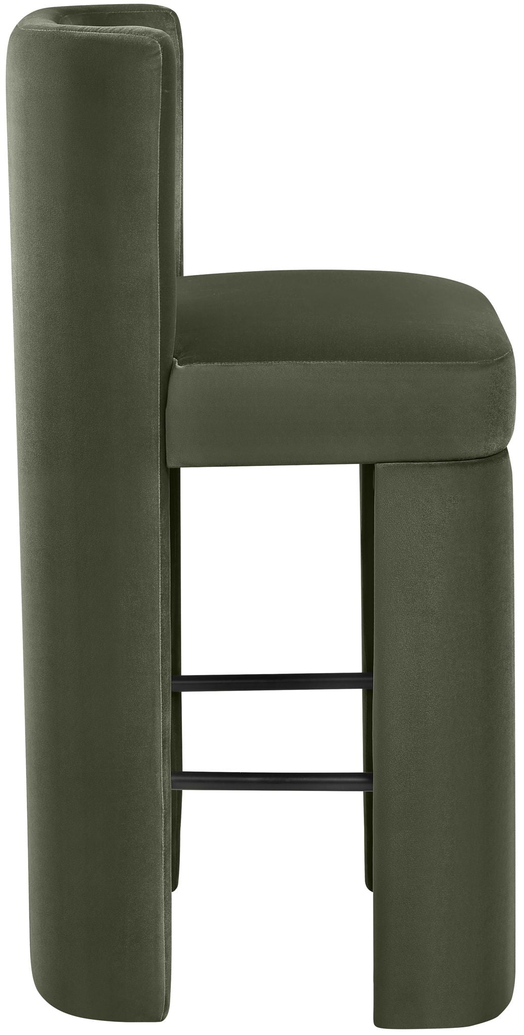 Zuno - Velvet Performance Fabric Upholstered Bar Stool (Set of 2)
