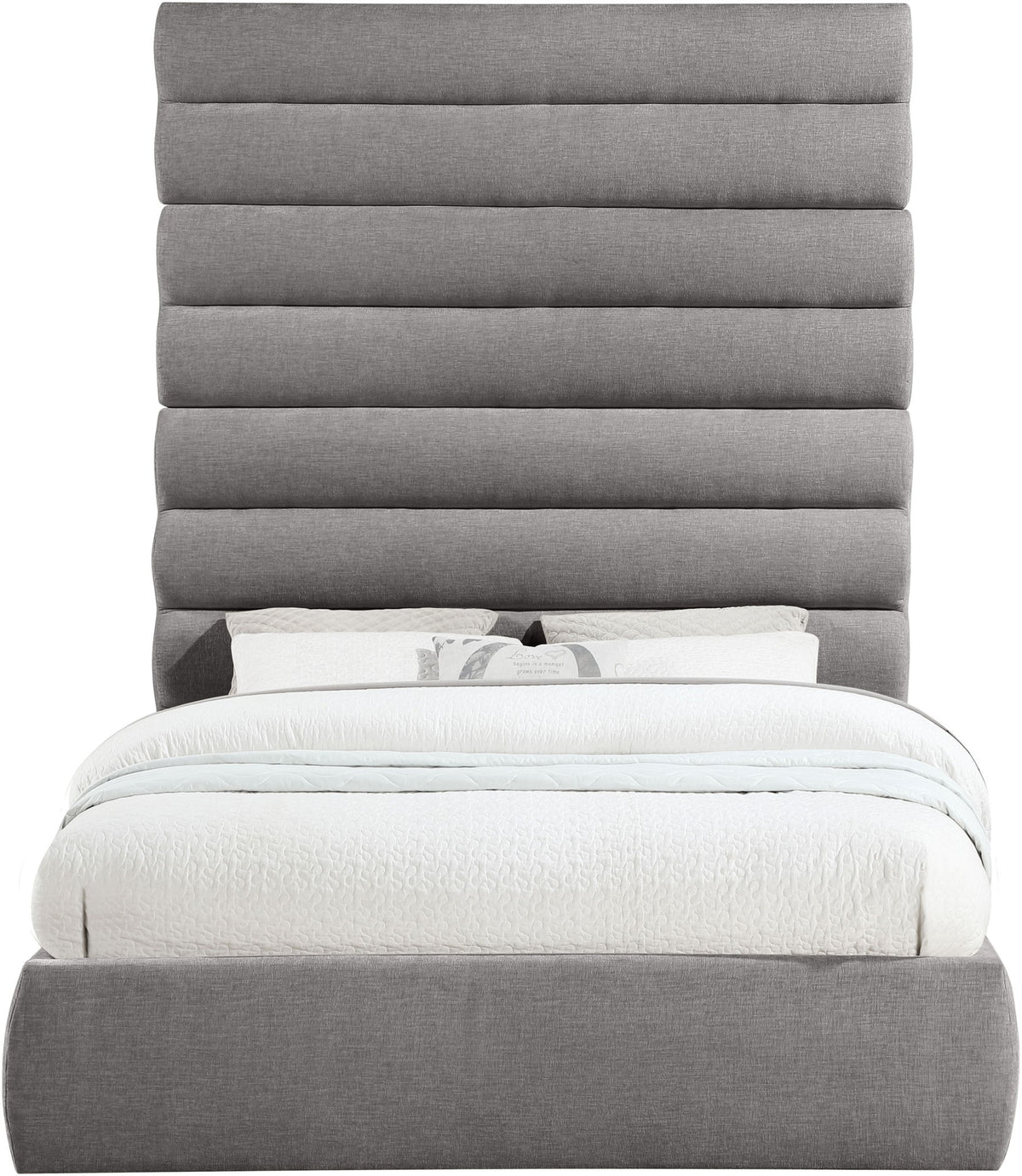 Adam - Chenille Fabric Bed With 89" Headboard