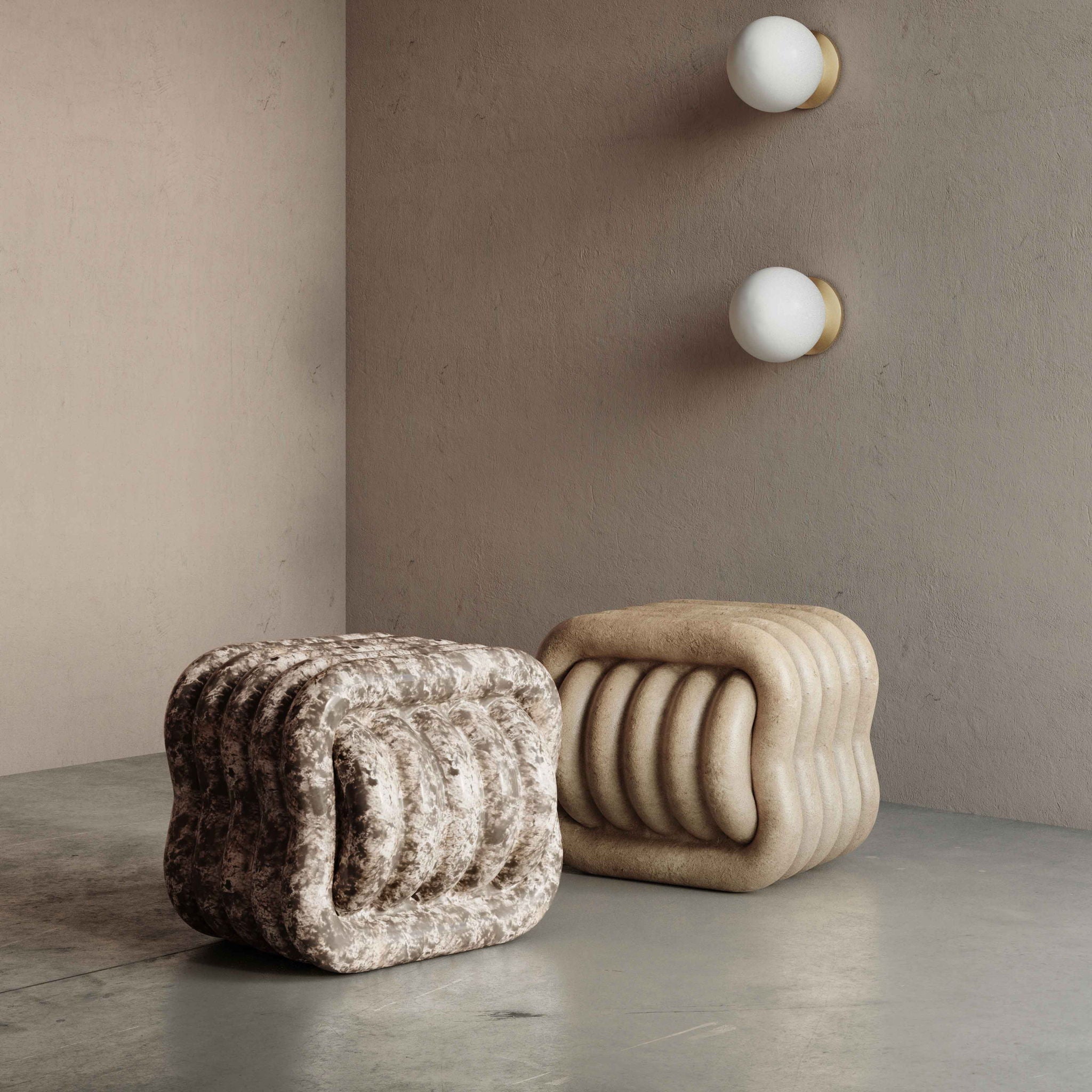 Love Knot - Indoor / Outdoor Accent Stool - Gray