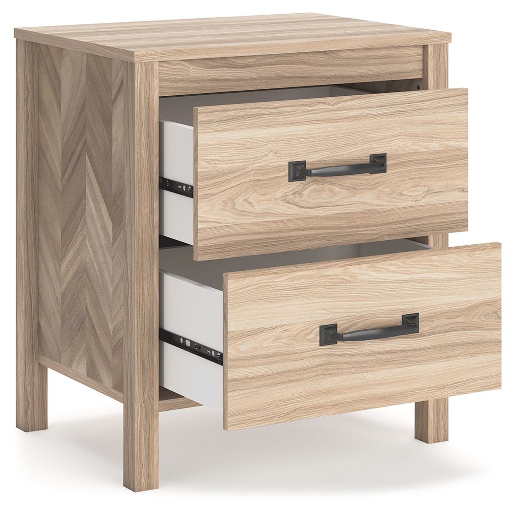 Battelle - Two Drawer Night Stand - Tan