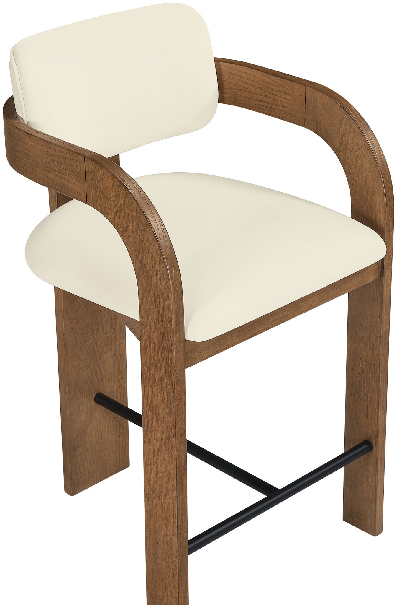 Cedra - Velvet Performance Fabric Upholstered Counter Stool - Brown Frame