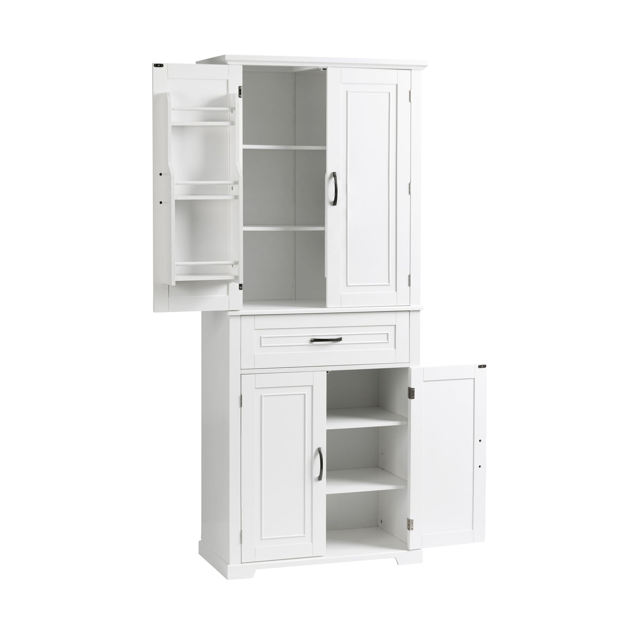 Bathroom Storage Cabinet With Doors And Drawer, Adjustable Shelf
