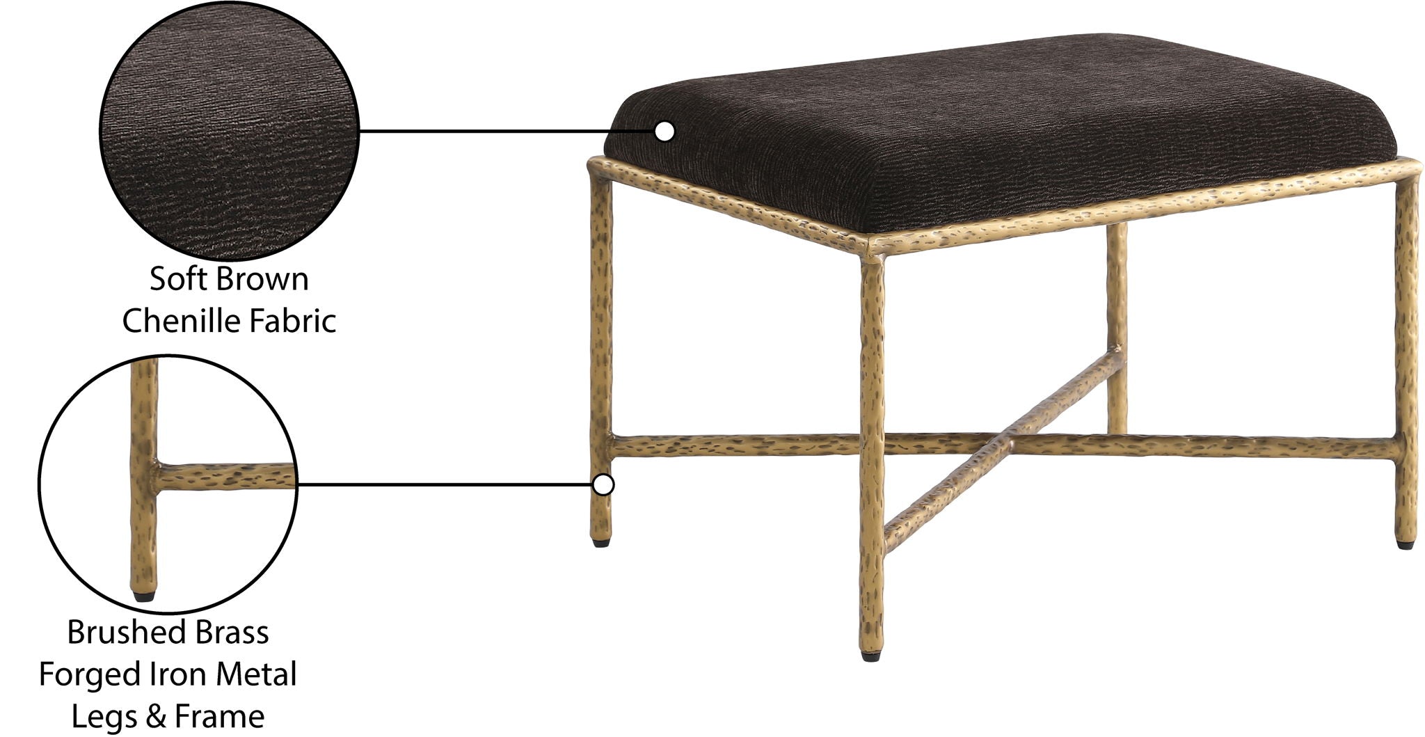 Valley - Bench With Gold Frame