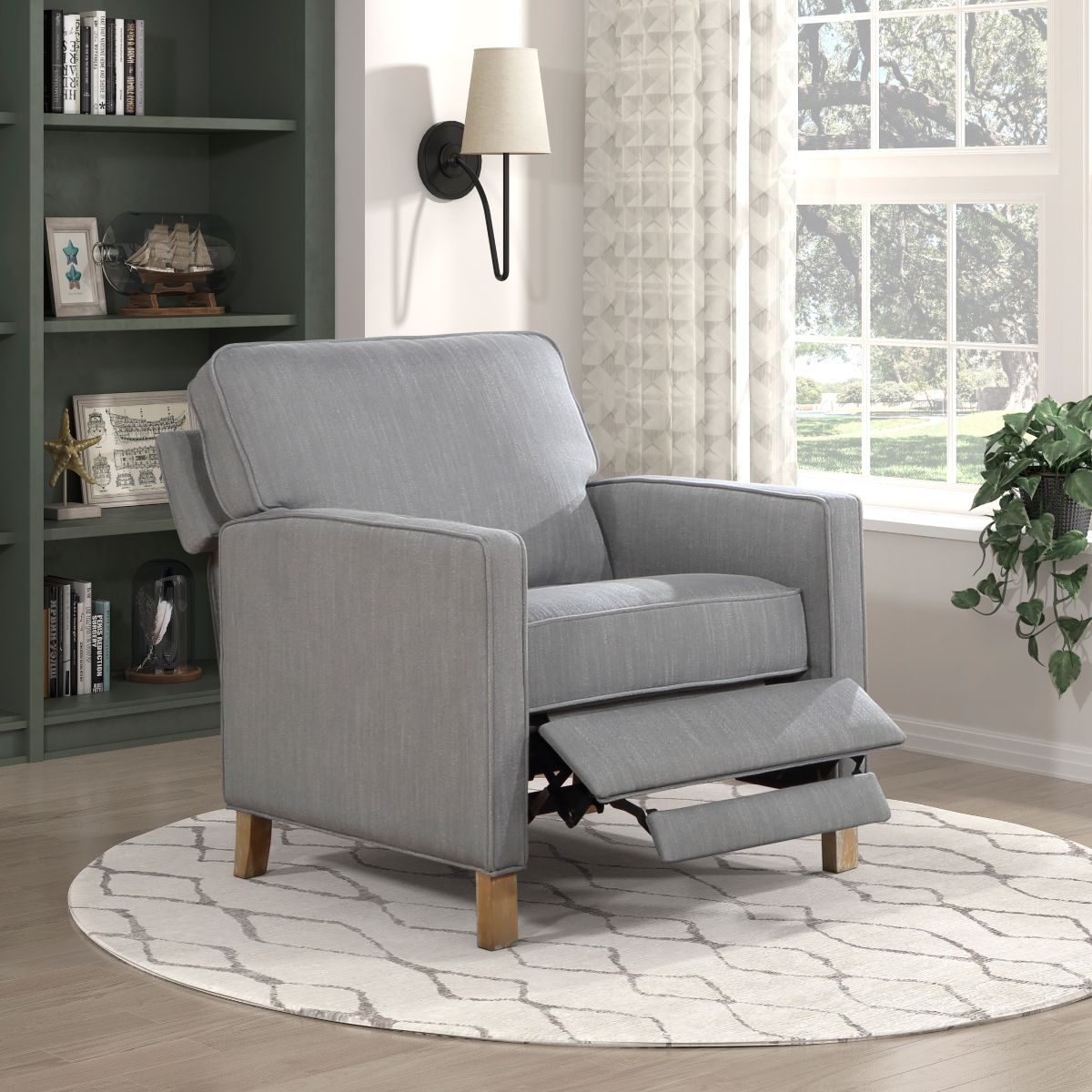 Hampstead - Push Back Reclining Chair - Gray
