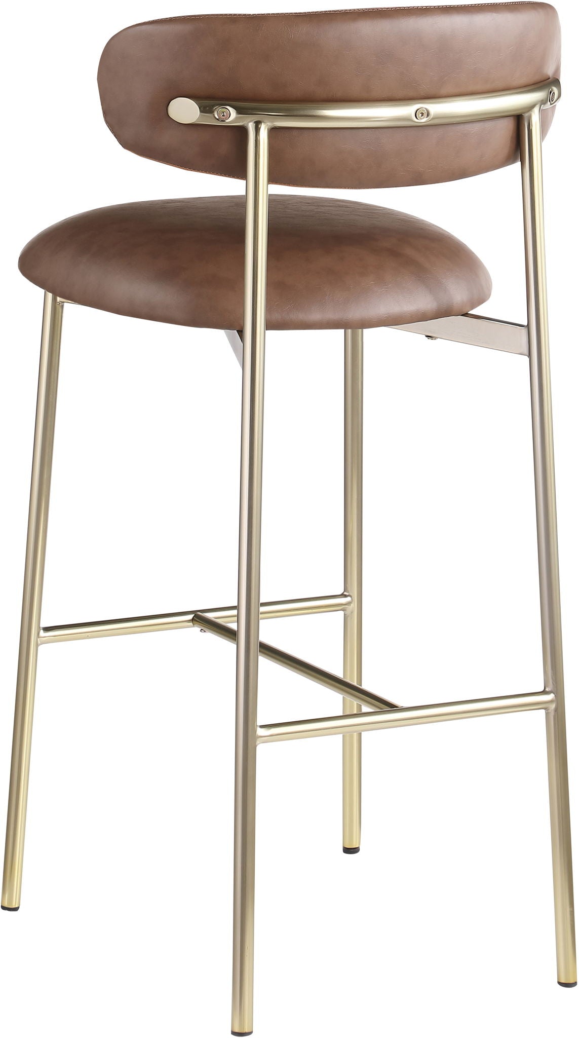 Lupita - Vegan Leather Upholstered Bar Stool With Brushed Gold Frame (Set of 2)