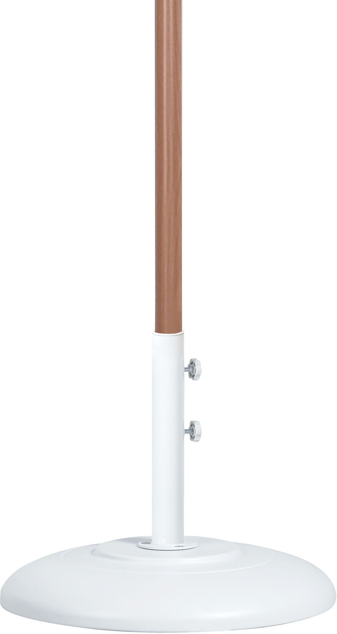 Fiji - Aluminum Patio Umbrella With Round White And Teak Base