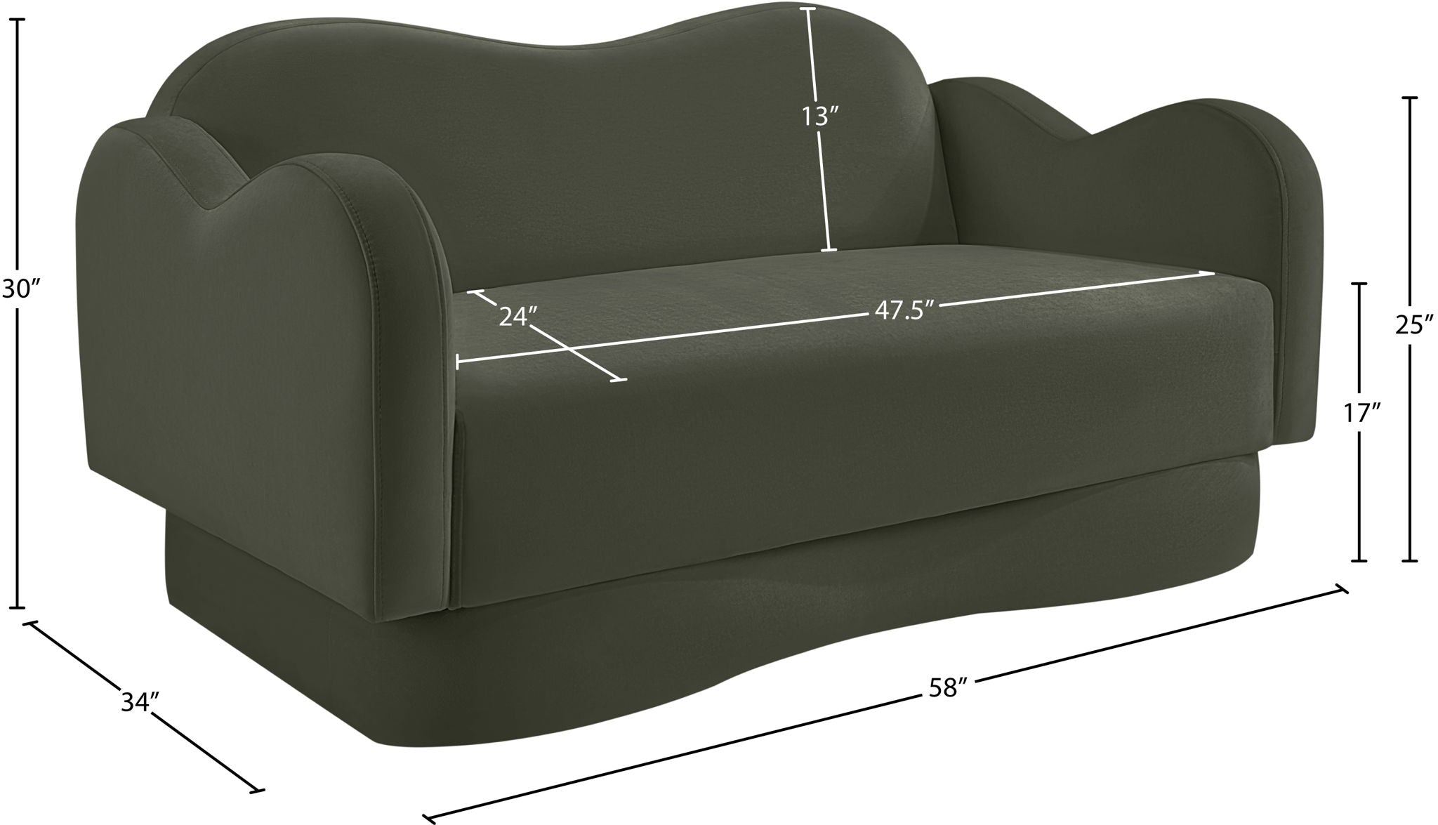 Bloom - Velvet Loveseat